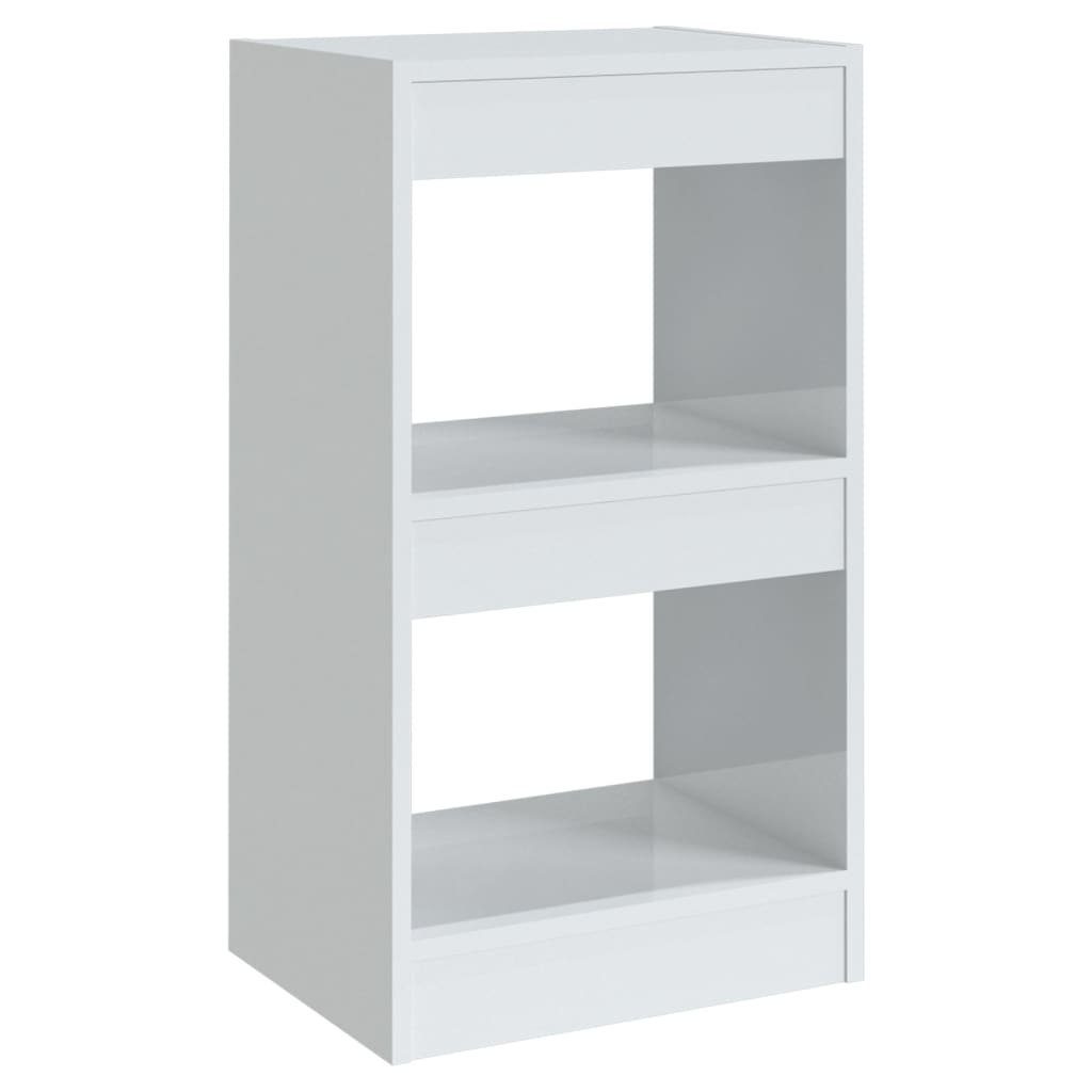 vidaXL Hochglanz-Weiß 40x30x72 cm, 1-tlg. Bücherregal/Raumteiler Bücherregal