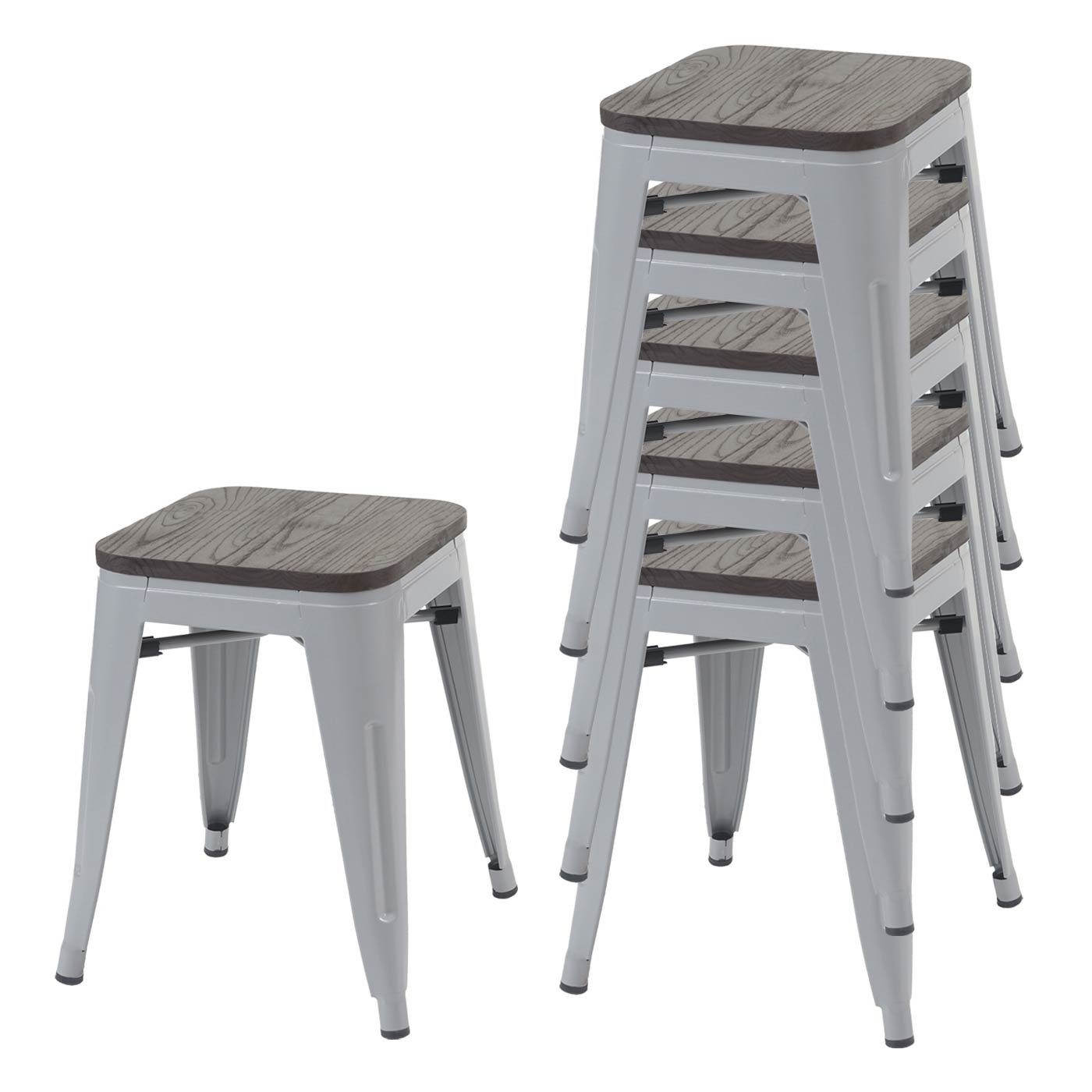 MCW Hocker MCW-A73-6-H, mit Holzsitzfläche, Maximale Belastbarkeit pro Stuhl: 120 kg
