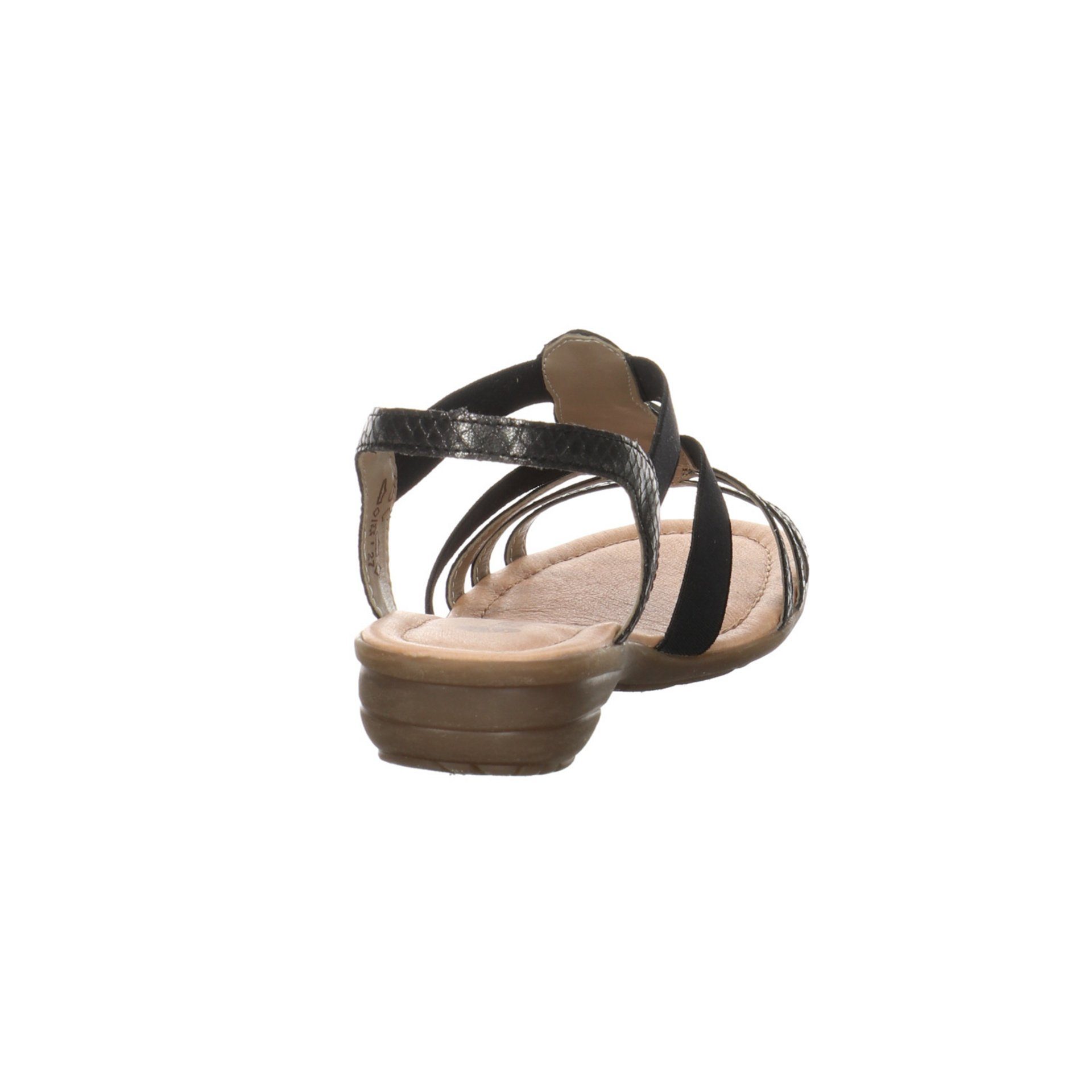 Sandale Freizeit Fußbett Sandalen Synthetikkombination Remonte Damen Bequem schwarz/schwarz Sandale