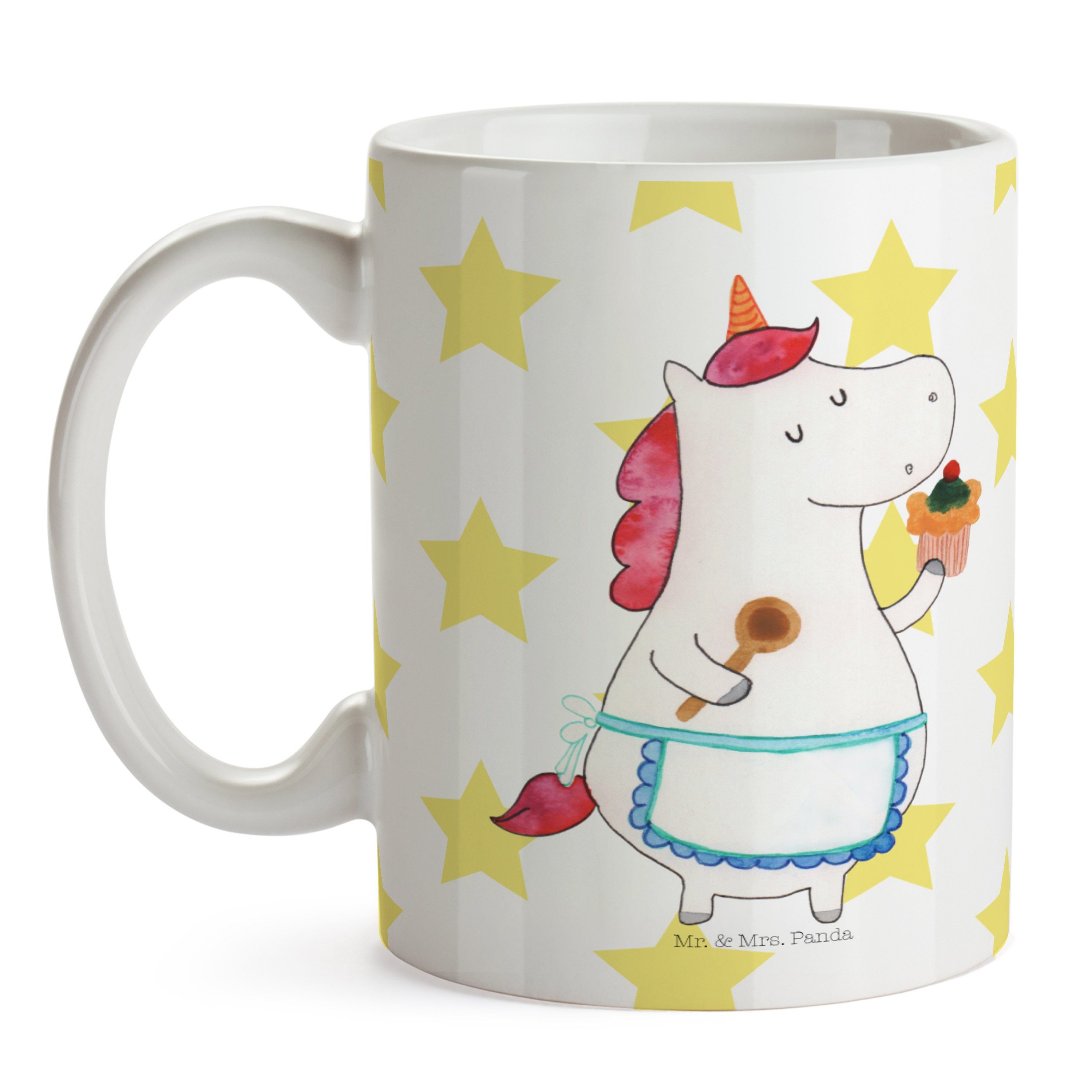 Tasse Weiß Tasse - Geschenk, Küchenfee Kaffeetas, Keramik Mrs. - & Einhorn Unicorn, Panda Motive, Mr.