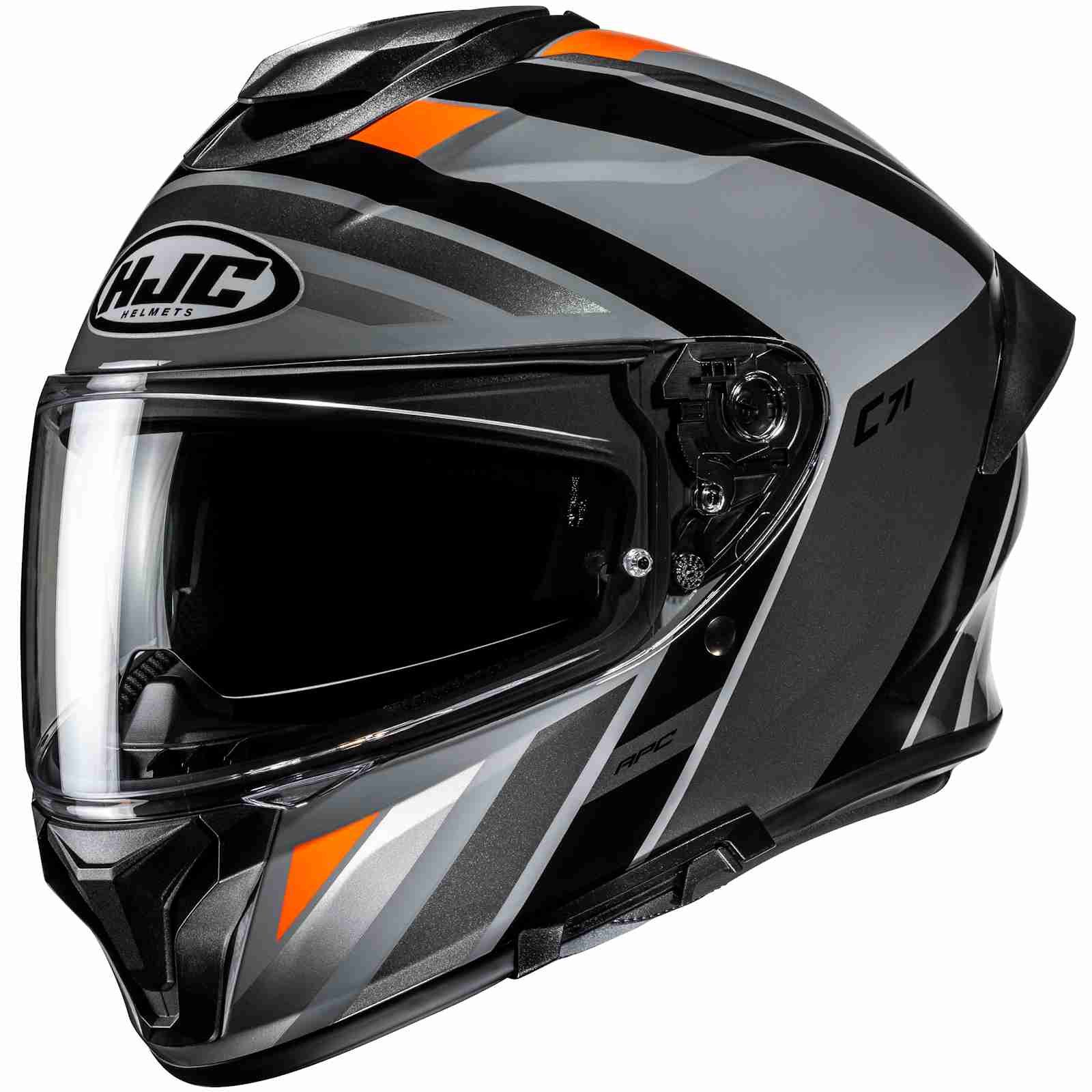 HJC Motorradhelm HJC C71 Faber MC7 Integralhelm Schwarz / Grau / Orange S (1er Set)