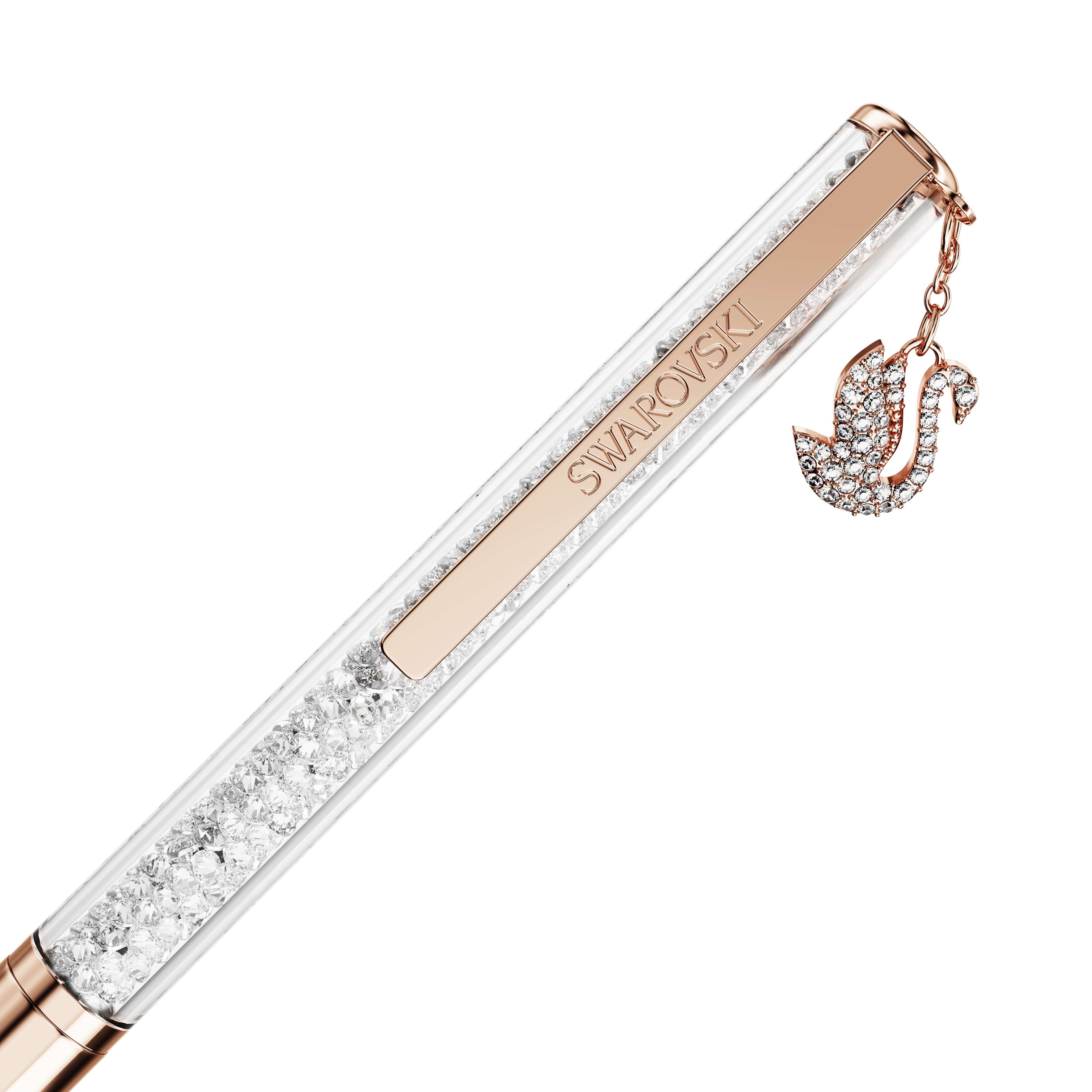 Swarovski Drehkugelschreiber Schreibgerät Geschenk CRYSTALLINE mit Schwan-Charm, (1-tlg), mit Swarovski® Kristallen