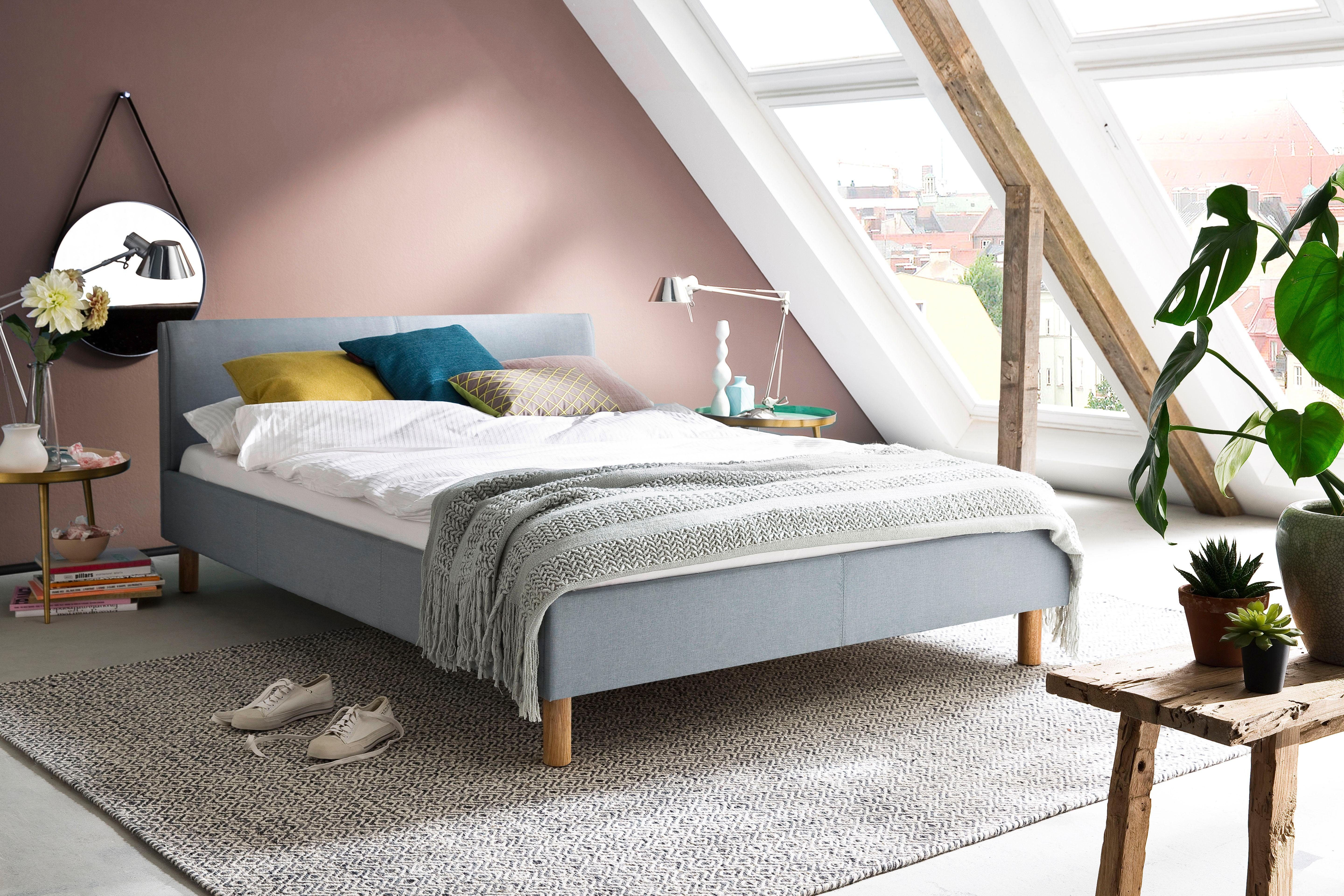 meise.möbel Polsterbett Lena in verschiedenen Breiten und Farben erhältlich, Breite 120cm & 140cm, mit Holzfüßen – Bild 2 von 5