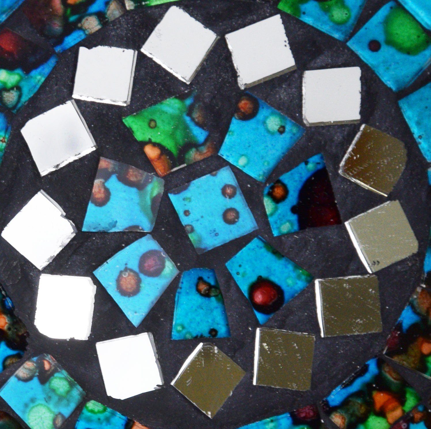 Dekoschale Rund Schale (1 mit ø cm ca. Spiegel Blau 12 Mosaik SIMANDRA Stück)