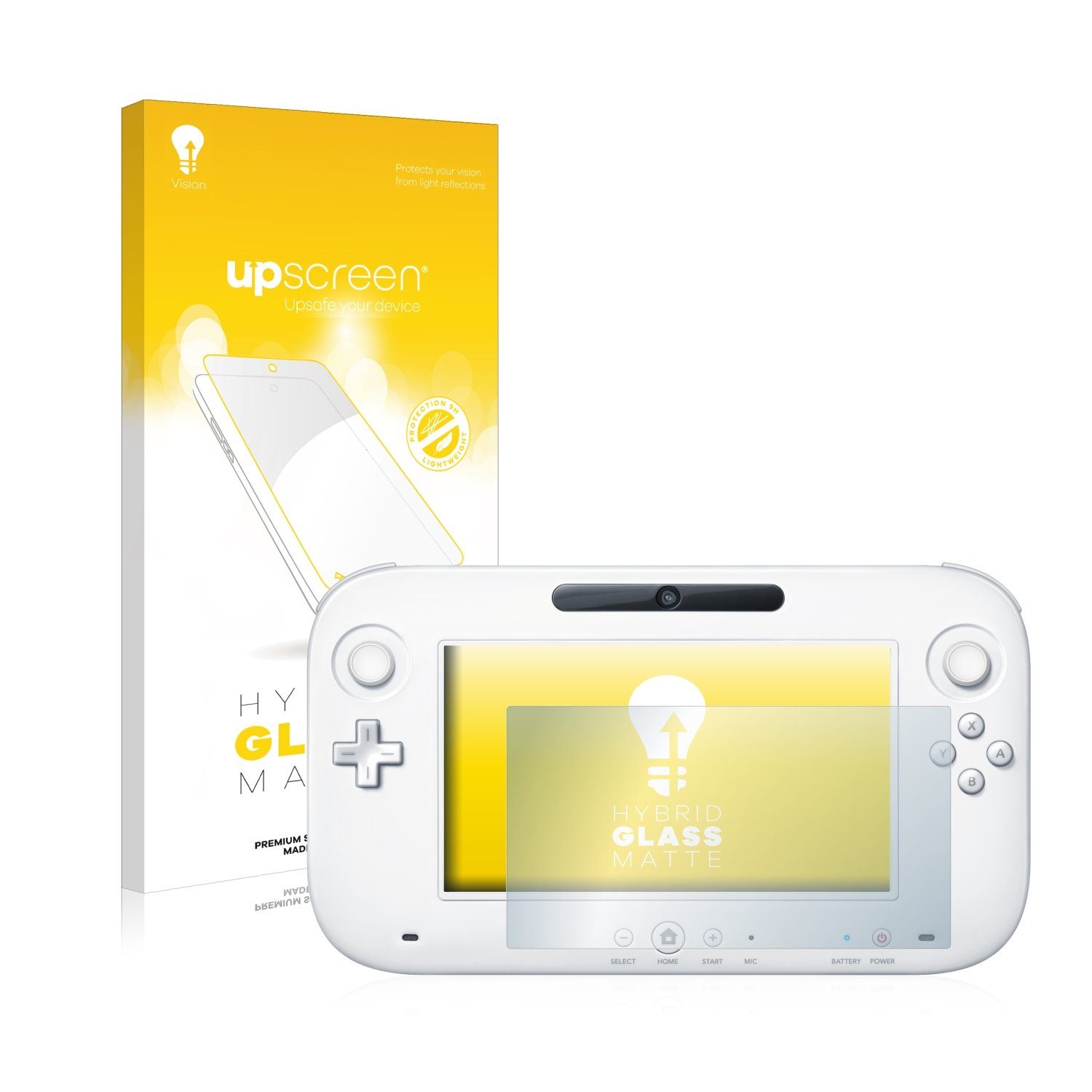 upscreen flexible Panzerglasfolie für Nintendo Wii U GamePad (Controller), Displayschutzglas, Schutzglas Glasfolie matt entspiegelt
