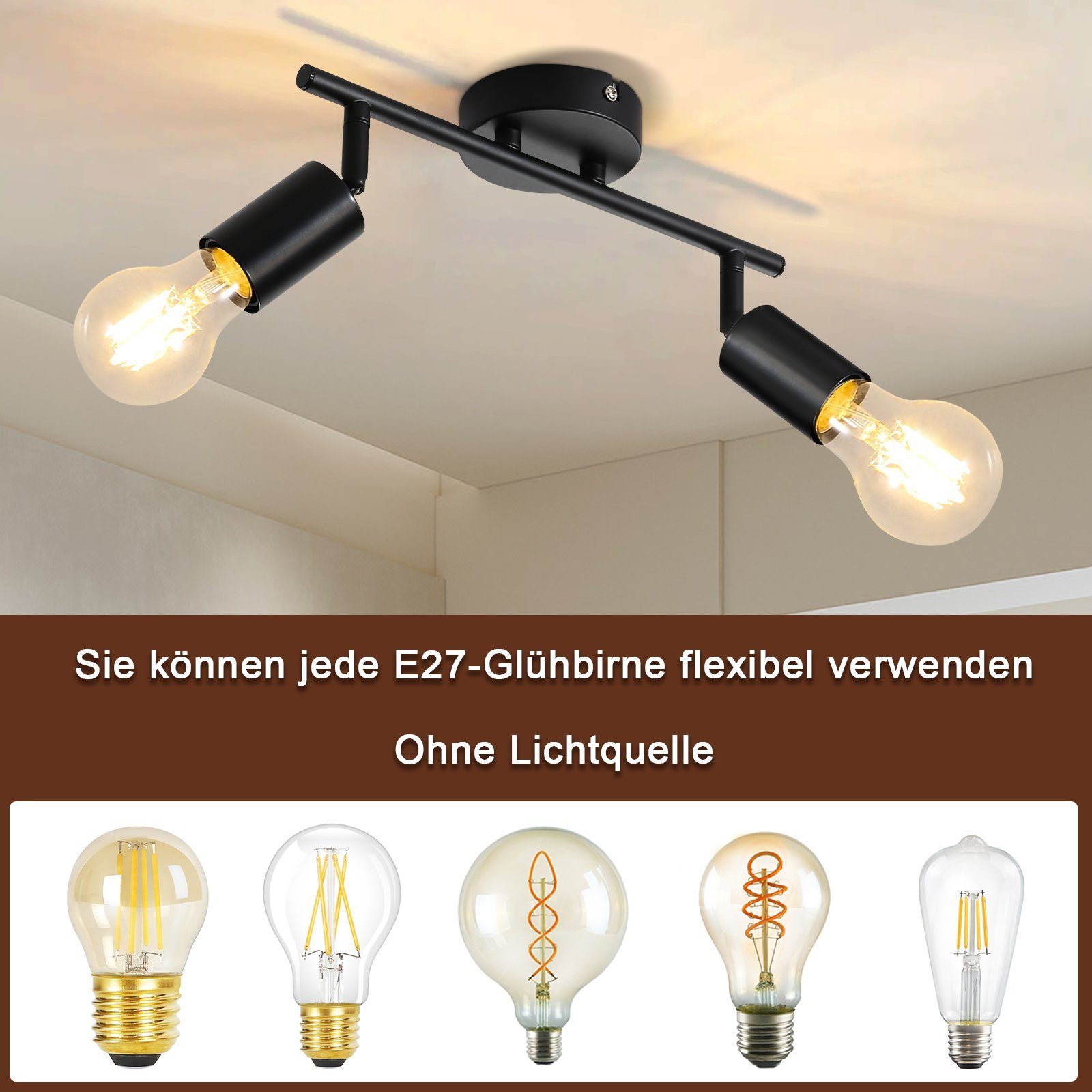 Nettlife Deckenstrahler Schwarz 1/2/3/4/6 Flammig Deckenleuchte günstig online kaufen