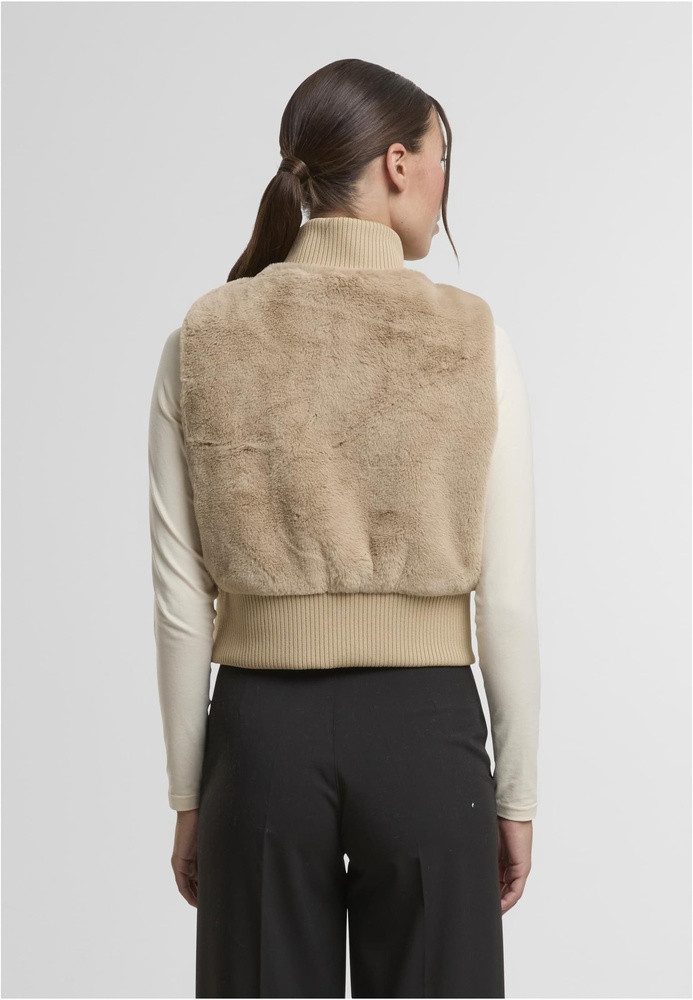 URBAN CLASSICS Sweatweste Ladies Cropped Faux Fur Vest – Bild 2 von 5