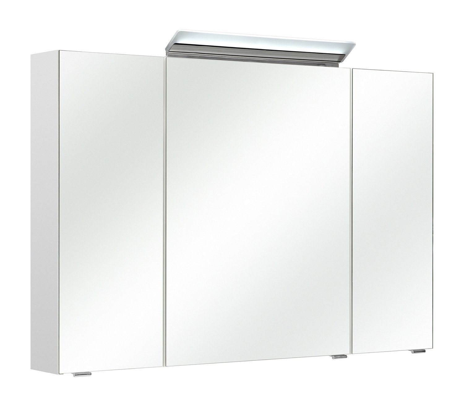 H Glänzend, Spiegelschrank 3 Türen, mit PELIPAL x Weiß 105 ORIA, inkl. 70 cm, B LED-Beleuchtung