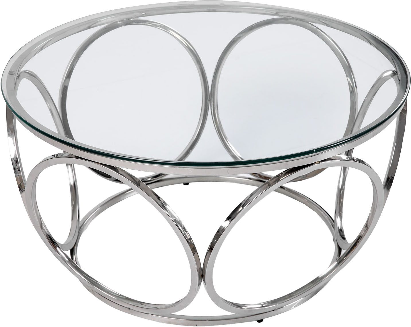SalesFever Couchtisch Couchtisch im eleganten Stil, mit Design-Gestell aus Stainless Steel
