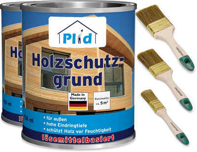 plid Holzschutzlasur Premium Holzschutzgrund Holzimprägnierung Holzgrundierung Set, Schnelltrocknend