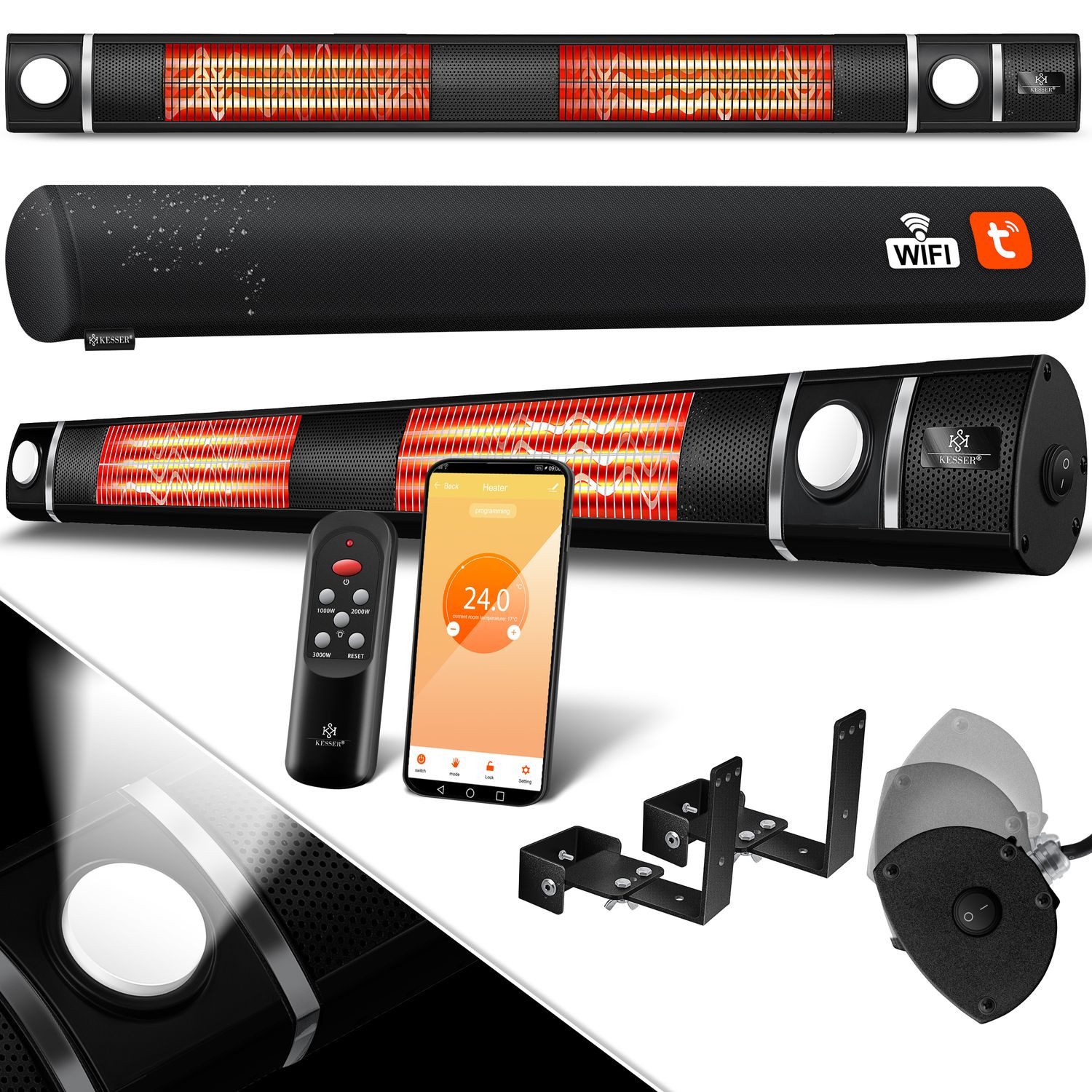 KESSER Terrassenstrahler, Infrarot Heizstrahler 3000W Heizer IR-Gastro-Bar günstig online kaufen
