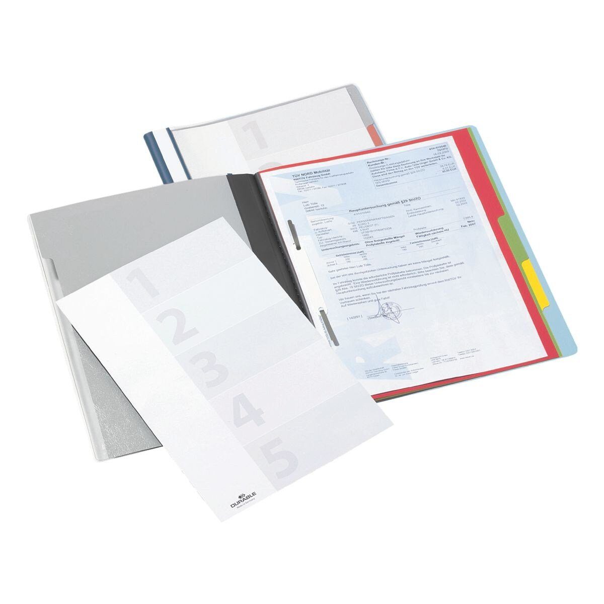 DURABLE Hefter, Format DIN A4, mit 5 Unterteilungen und Deckblatt