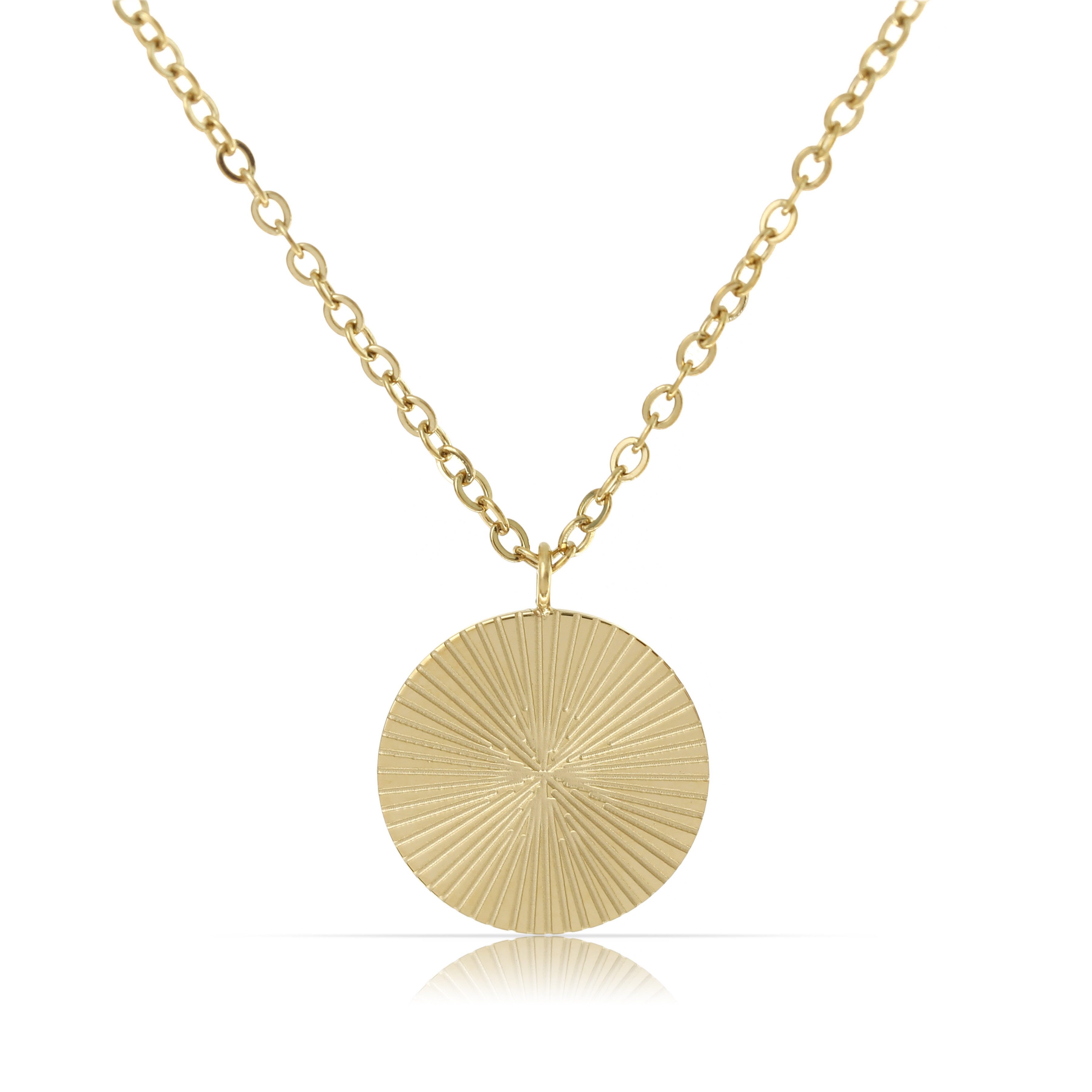 Made by Nami Charm-Kette Damen Halskette goldfarben mit Sonnenanhänger Boho günstig online kaufen