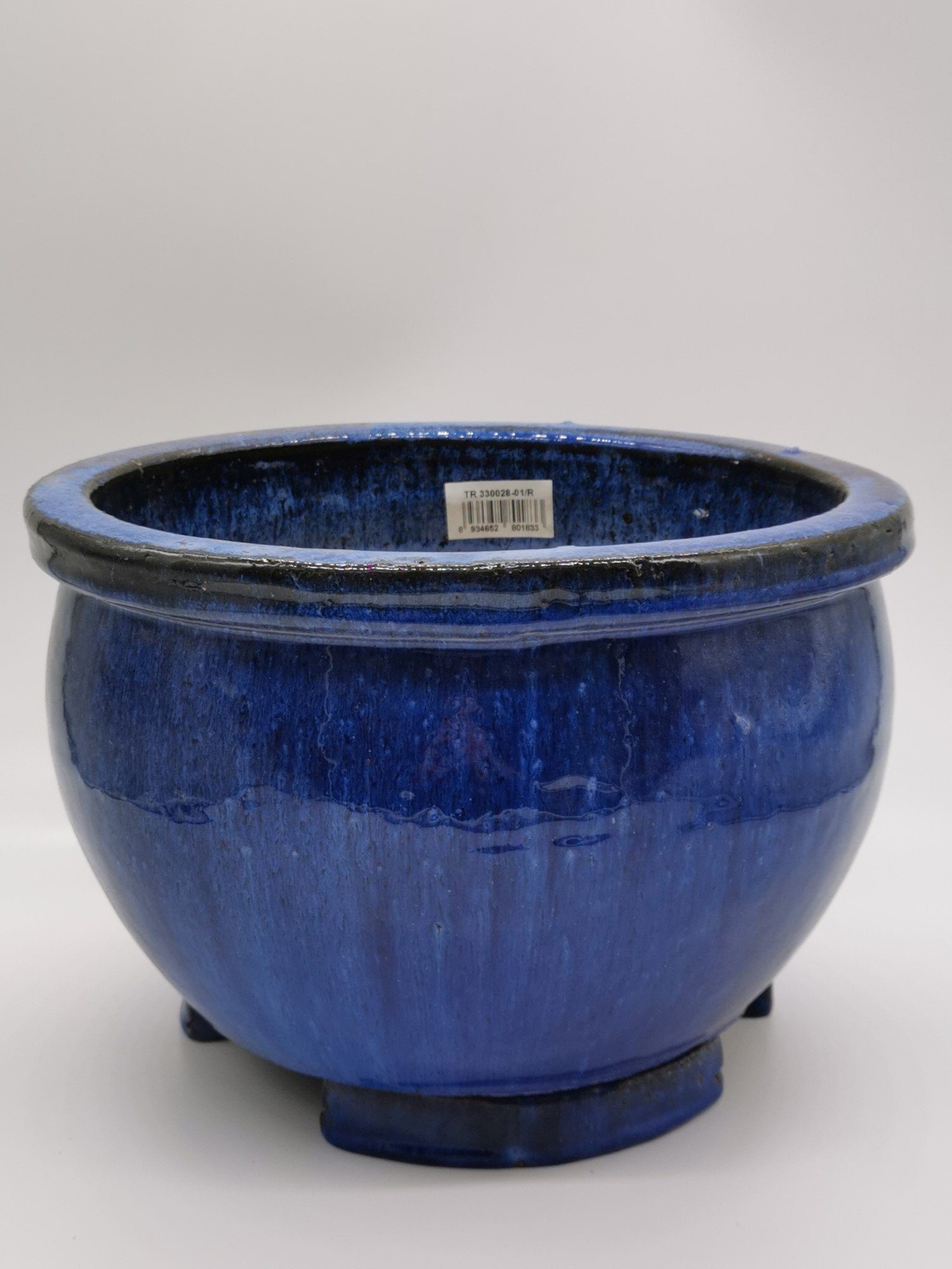 "Bavaria" Keramik Pflanzkübel Blumentopf Frostfest 100% Blau, Teramico 20x14cm
