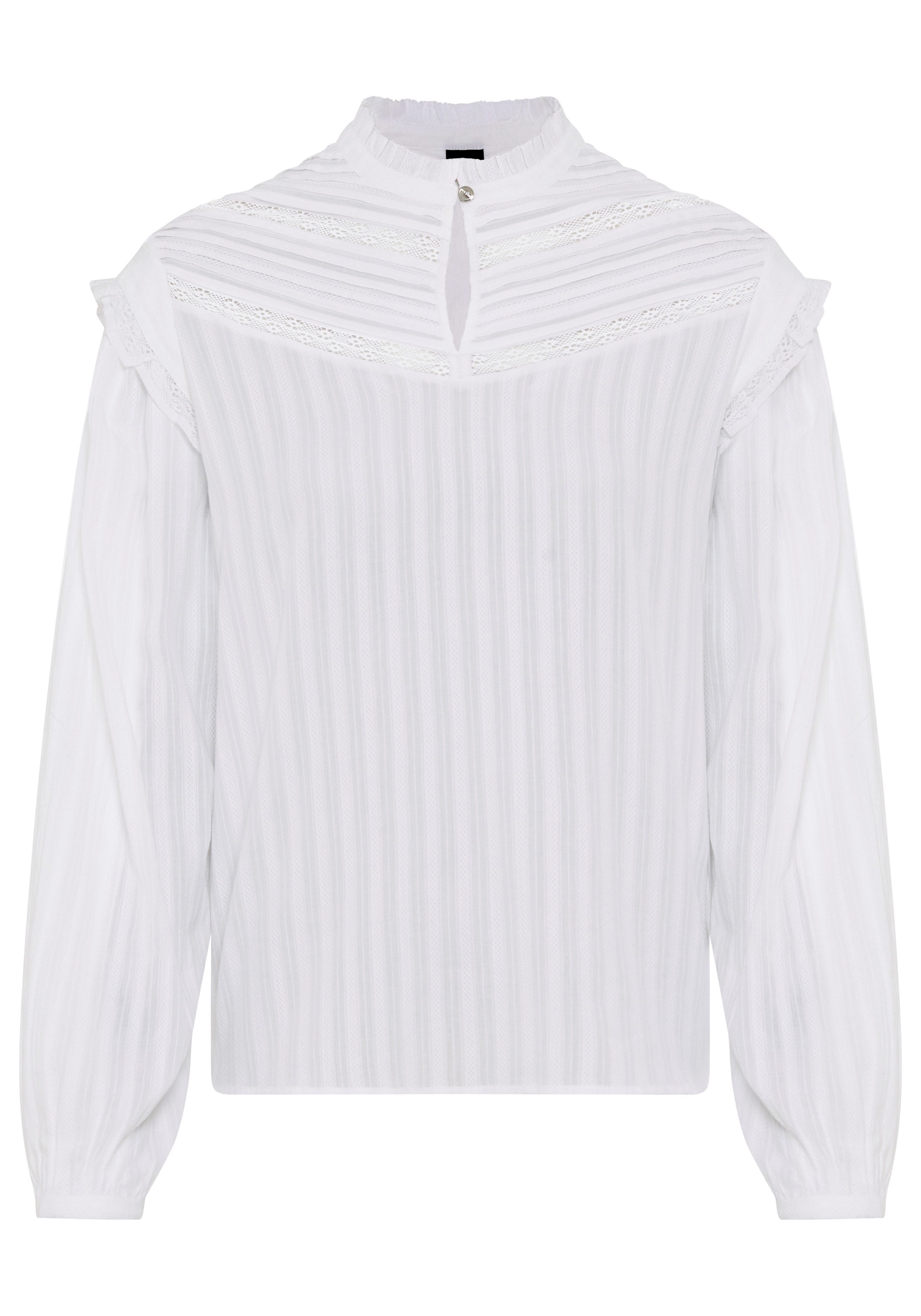BOSS ORANGE Schlupfbluse Bancet Premium Damenmode mit Stehkragen & Spitze