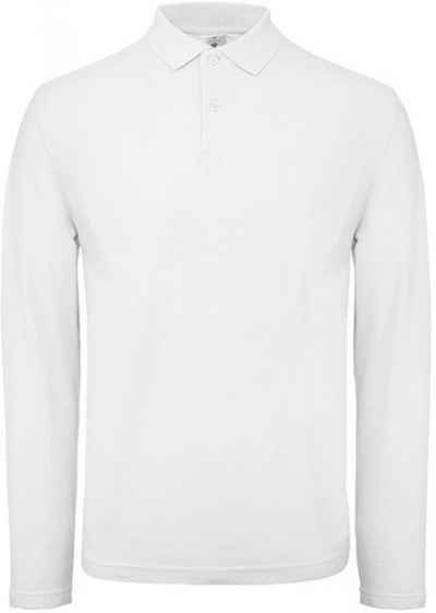 B&C Langarm-Poloshirt Herren Long Sleeve Polo ID.001 / 100 % Baumwollpiqué