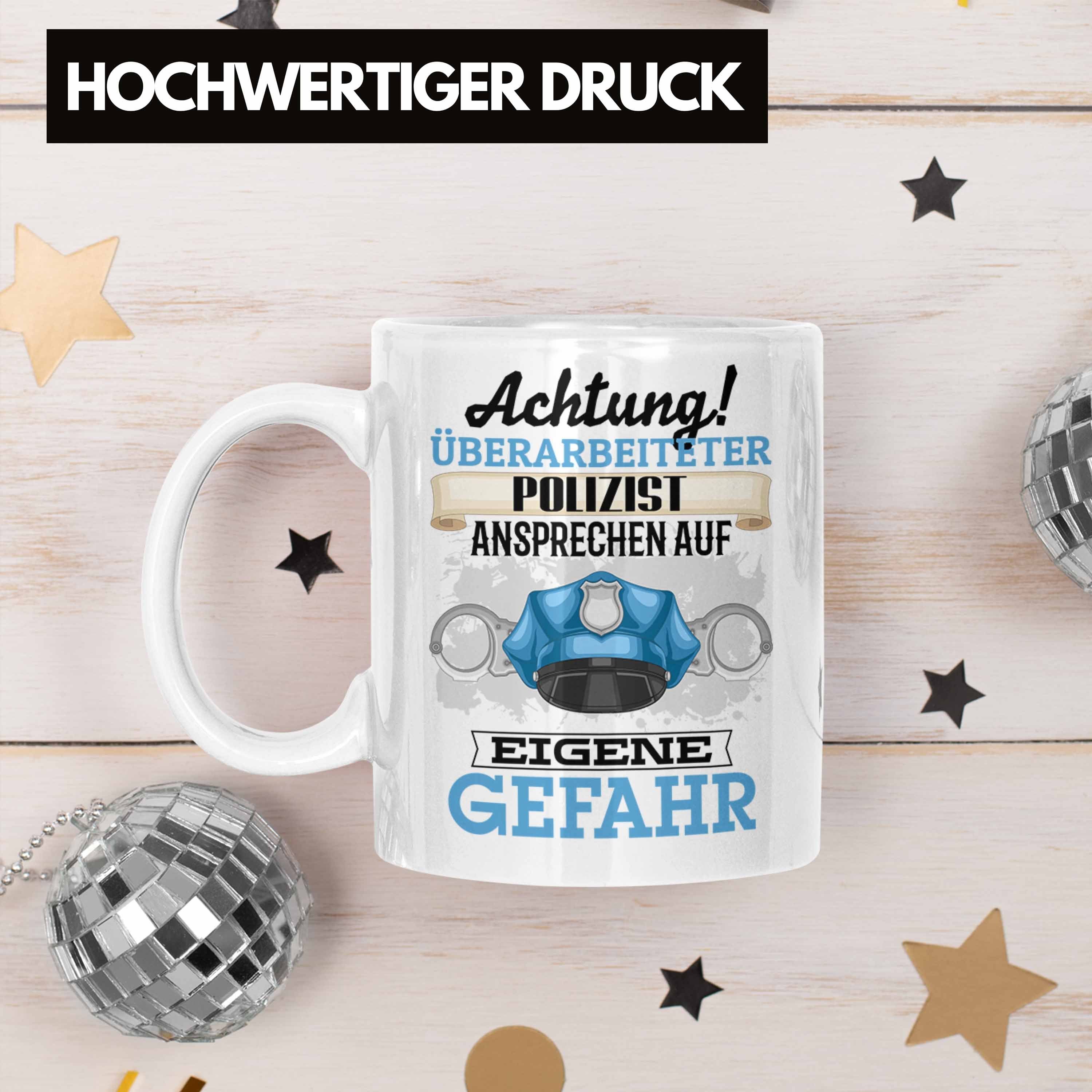 Trendation Tasse Polizist Tasse Geschenk Kaffeebecher Geschenkidee Lustiger Weiss Spruch für