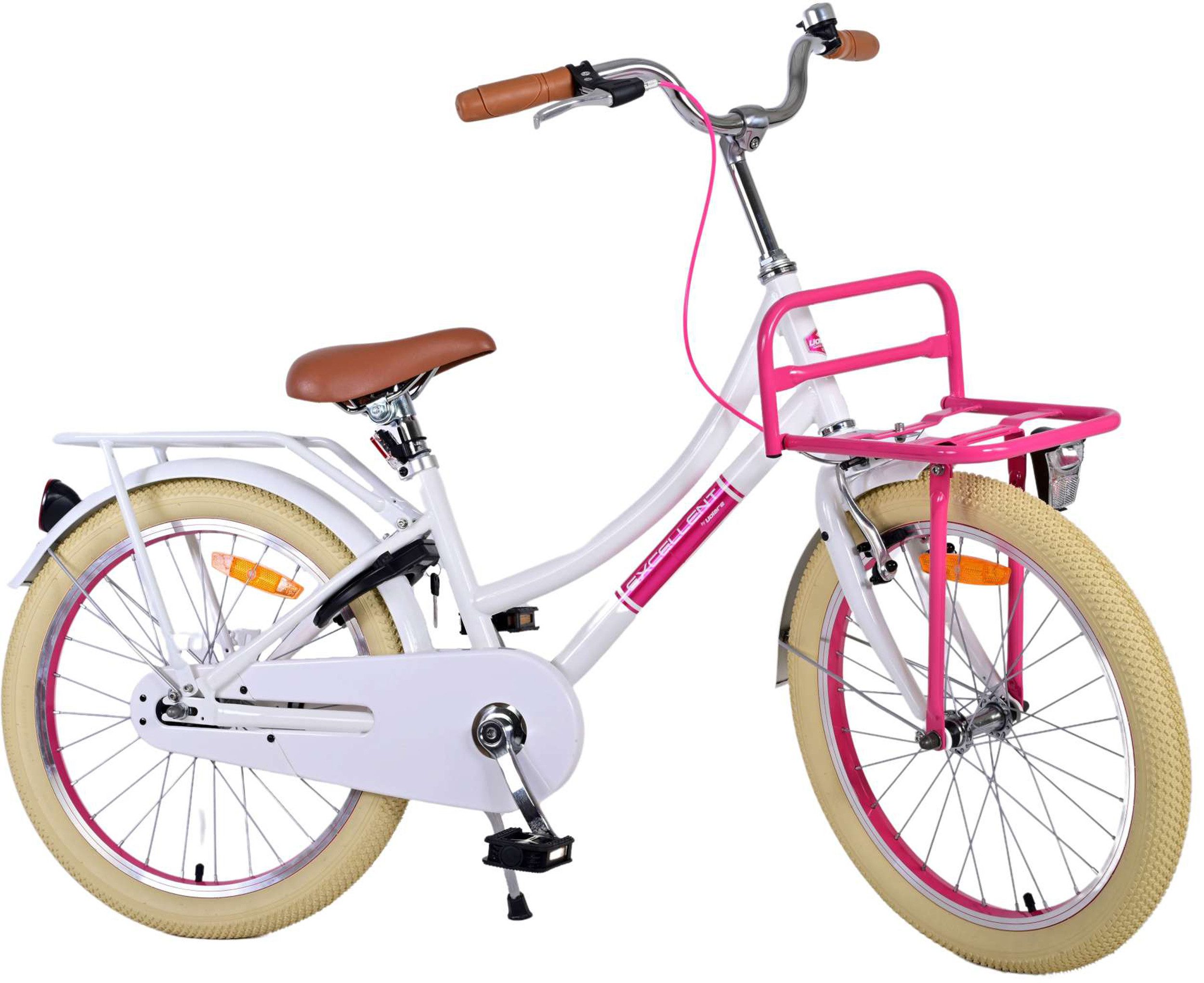 TPFSports Kinderfahrrad Volare Excellent 20 Zoll mit Rücktritt + Handbremse, 1 Gang, (Mädchen Fahrrad - Rutschfeste Sicherheitsgriffe), Kinder Fahrrad 20 Zoll mit Ständer Laufrad Mädchen Kinderrad