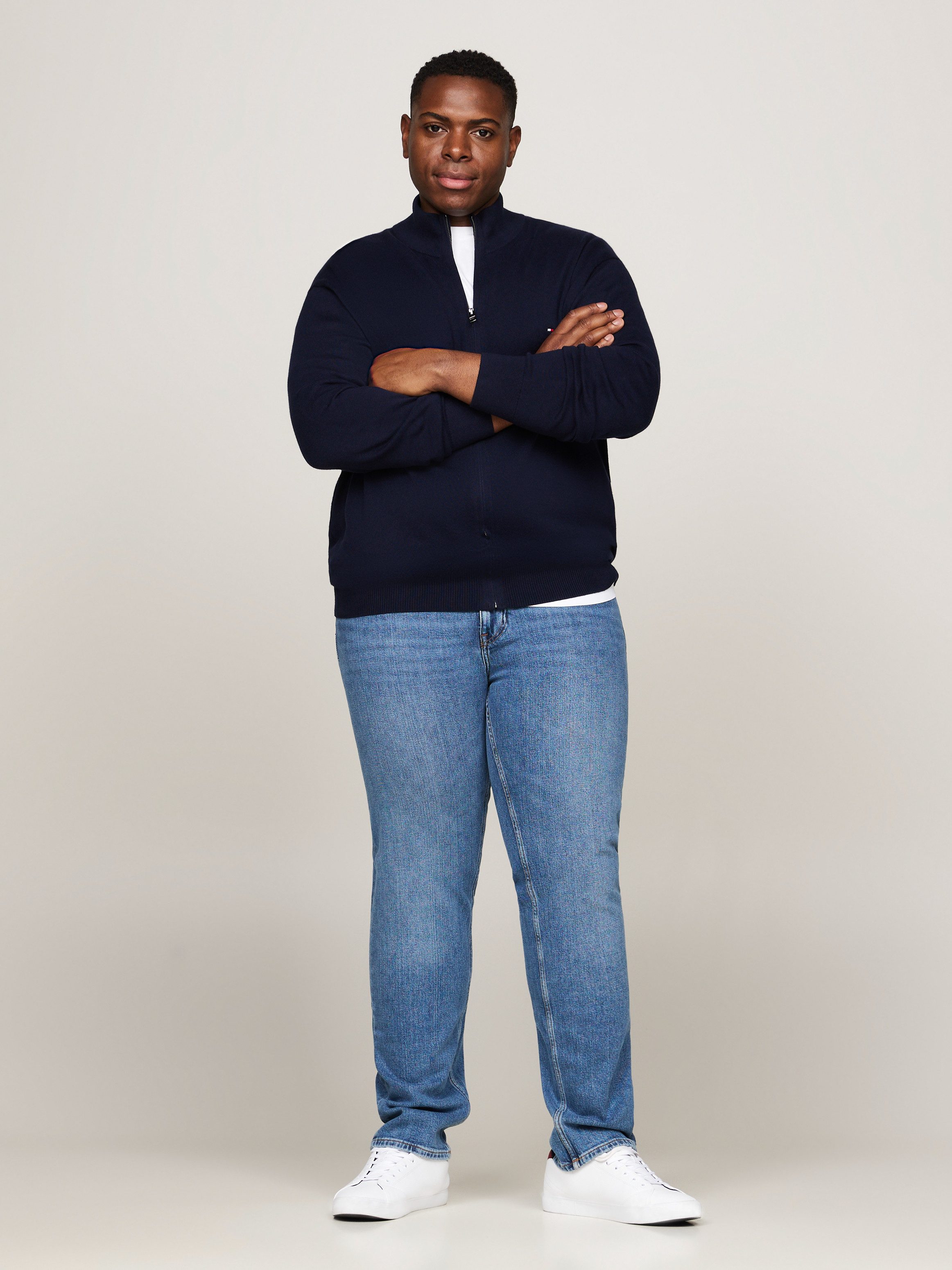 Tommy Hilfiger Big & Tall Cardigan BT-PIMA ORG CTN CASHMERE ZTHRU-B