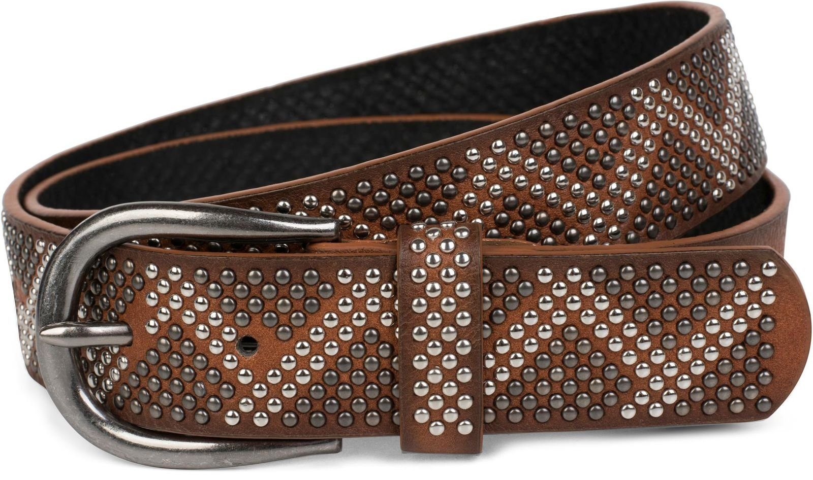 styleBREAKER Nietengürtel Gürtel mit Nieten im Zacken Look (1-St)