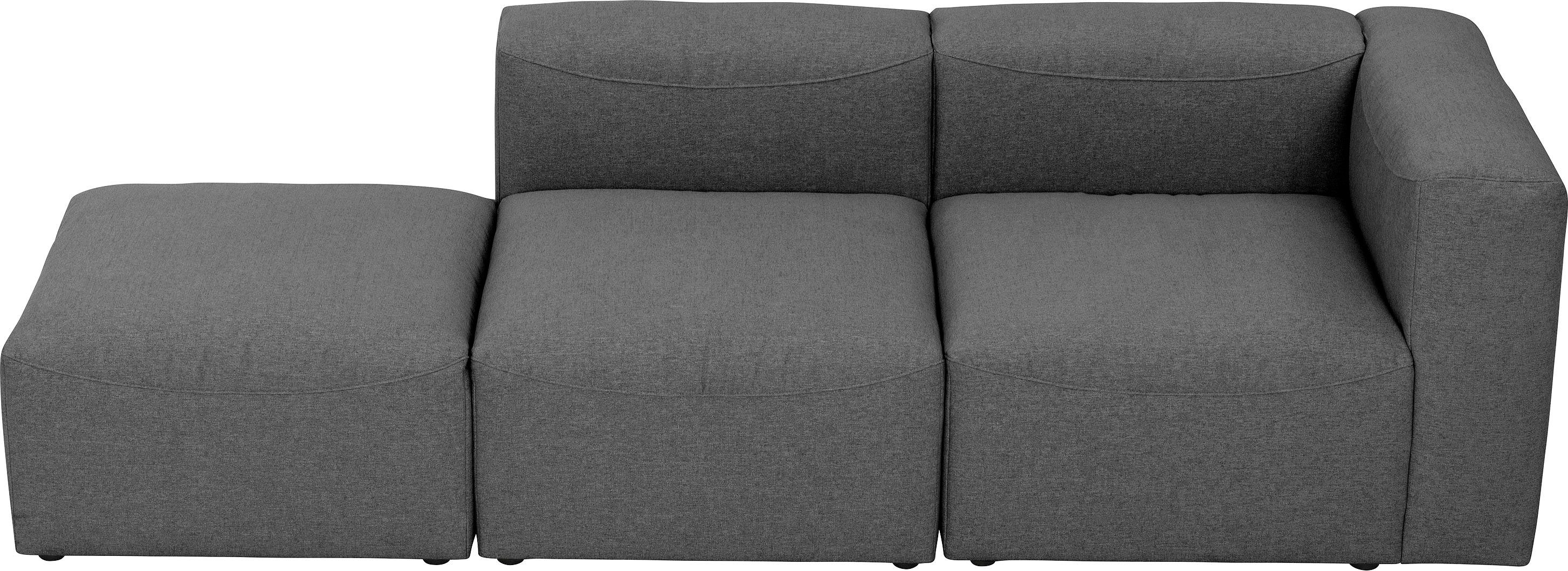 Lena, 3 Sofa-Set Sitz-Elementen, kombinierbar Max individuell Winzer® 2-Sitzer 06 Spar-Set 3 anthrazit Teile, aus