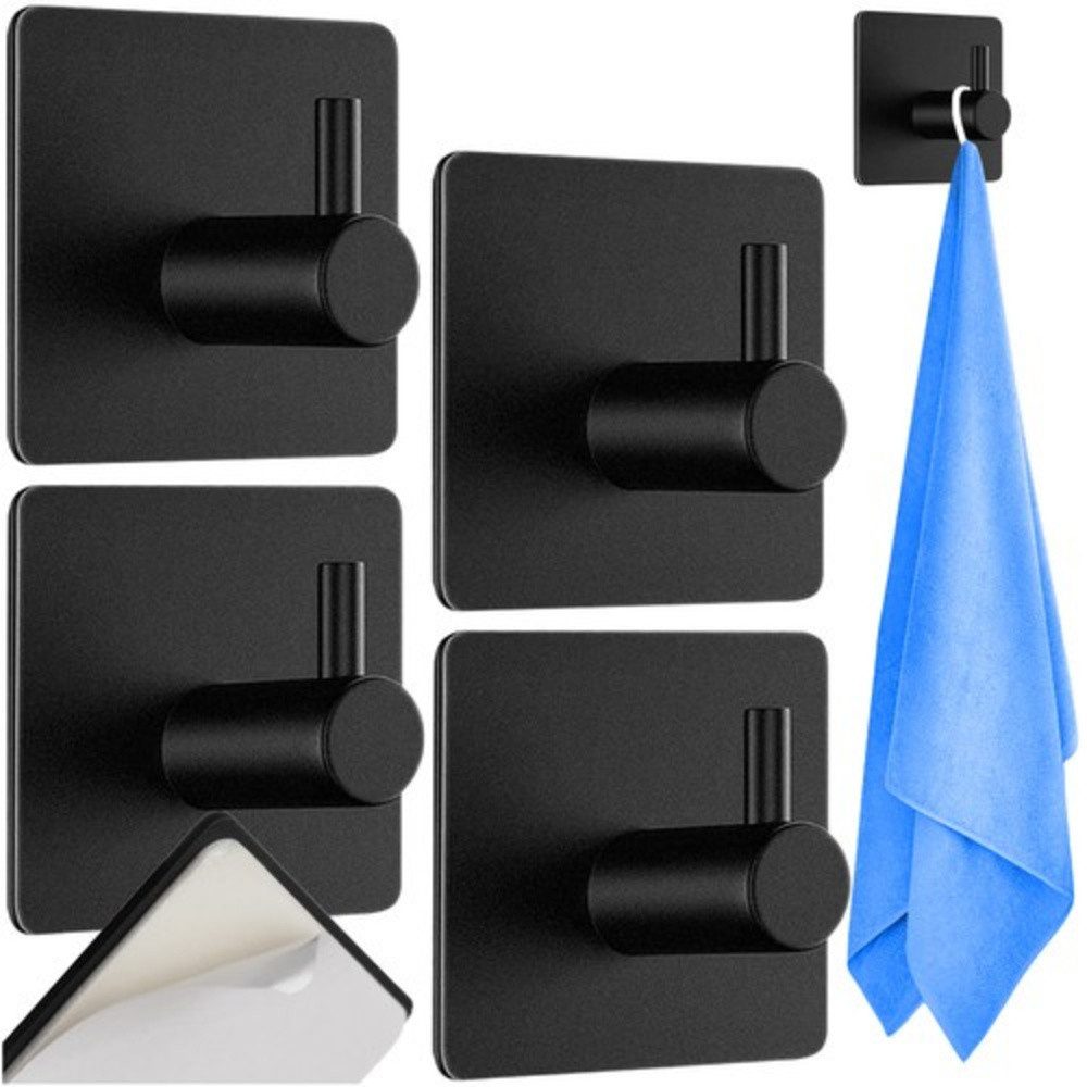 Ruhhy Kleiderbügel Handtuchhalter Kleiderhaken, (Spar-Set, 1-tlg), Lässt sich rückstandslos ablösen, ohne Oberflächen zu beschädigen