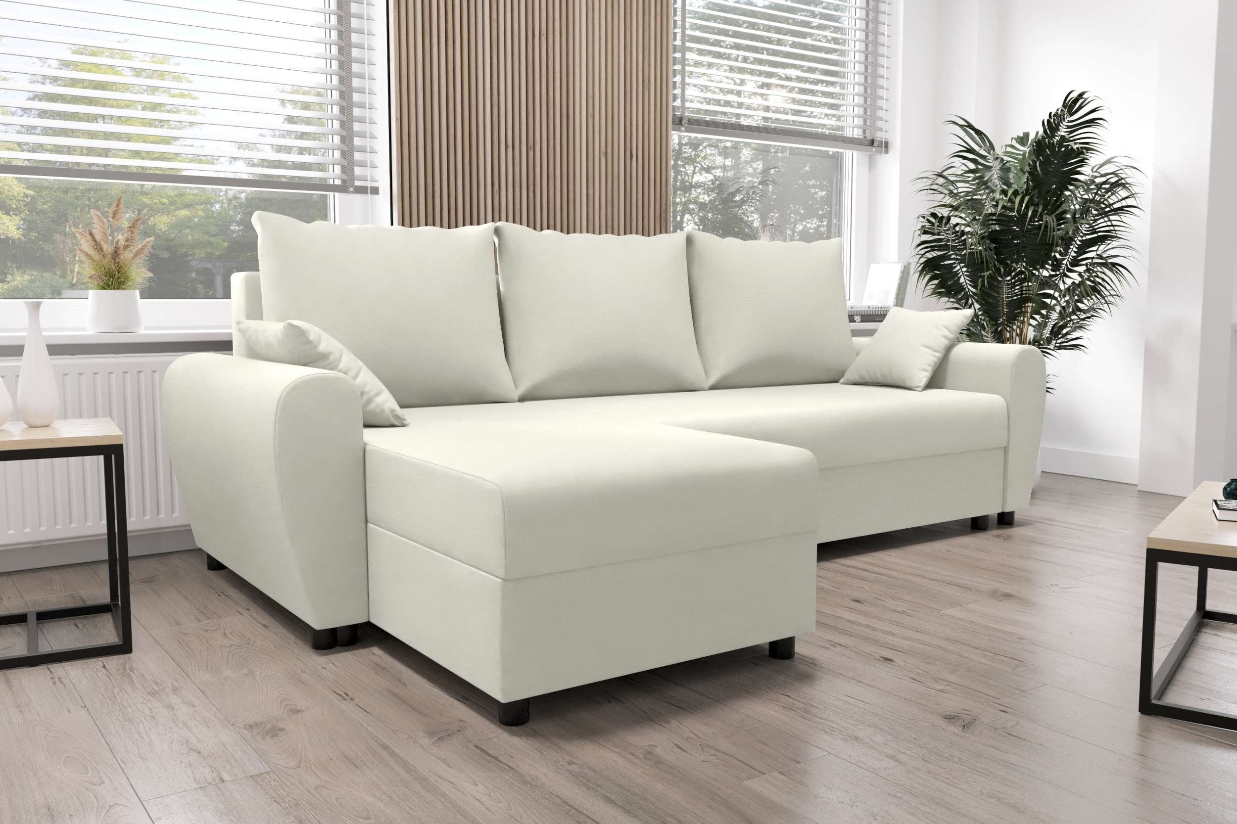 Stylefy Ecksofa Melina, L-Form, Eckcouch, Sitzkomfort, Modern Design Sofa, mit Bettkasten, mit Bettfunktion