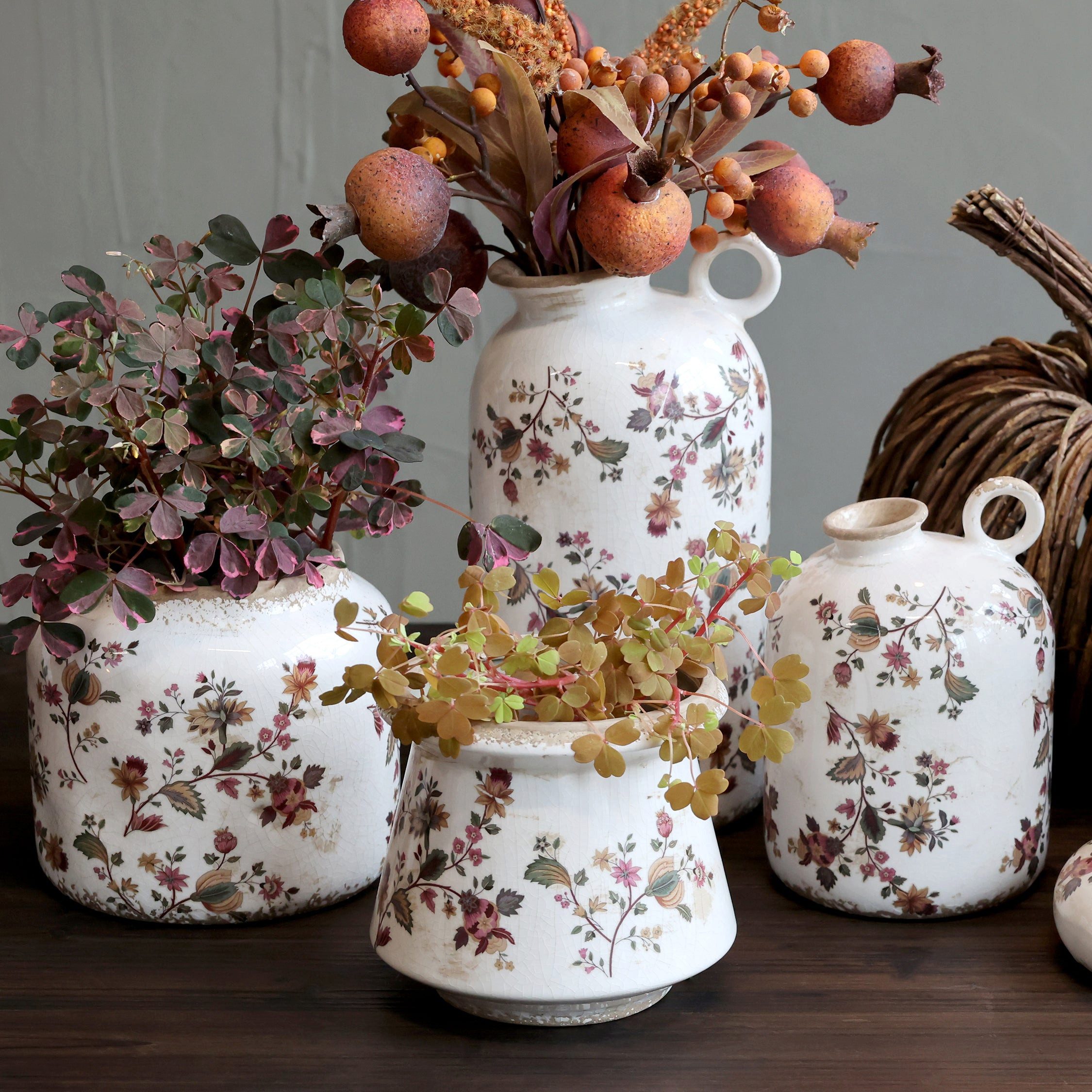 Chic Antique Dekovase Chic Antique Nancy Blumentopf mit Blumenmotiv
