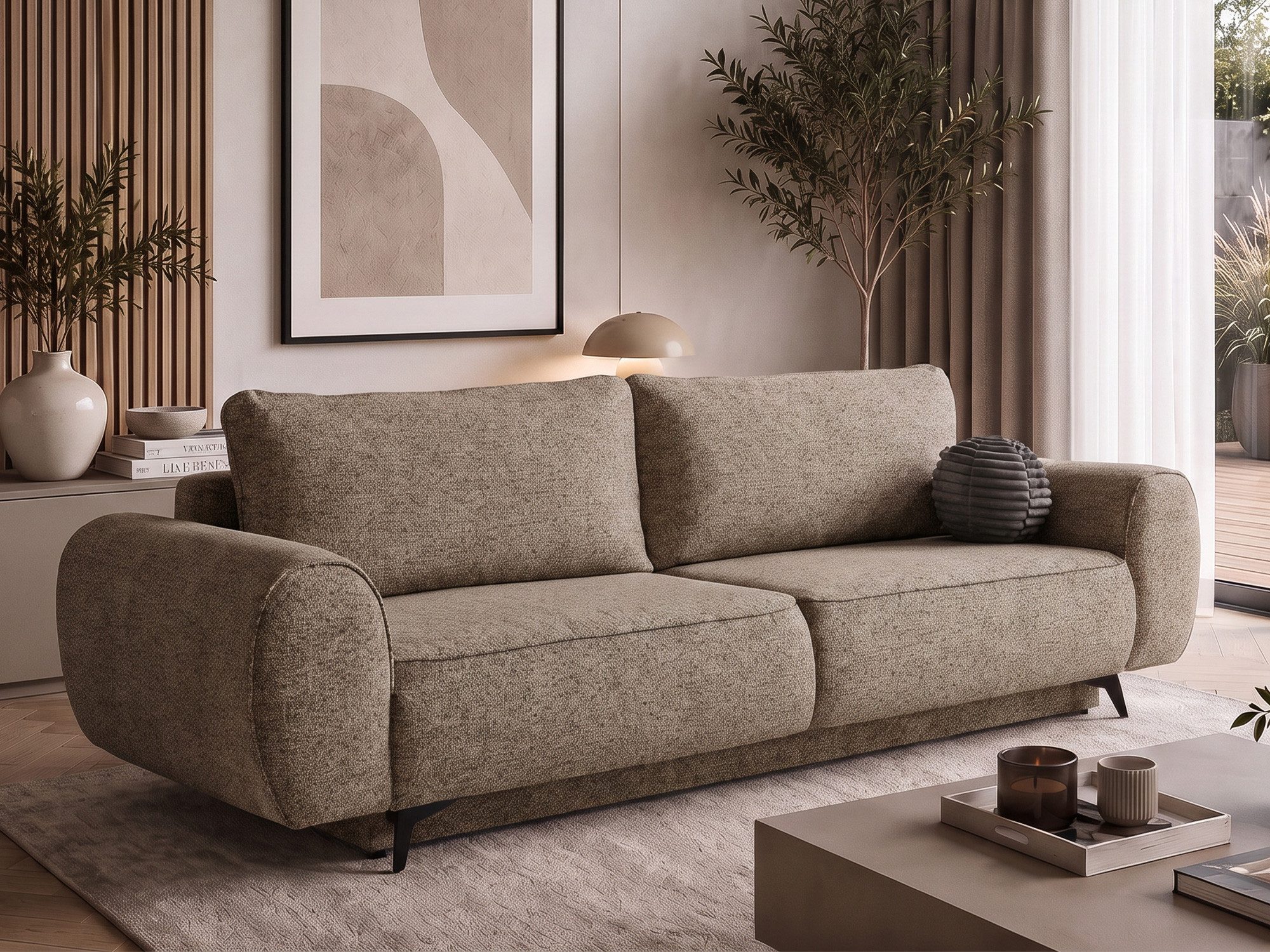 Beautysofa Schlafsofa VITO, Sofa mit Schlaffunktion 144x200 cm, freistehend, Bettkasten mit DL-System