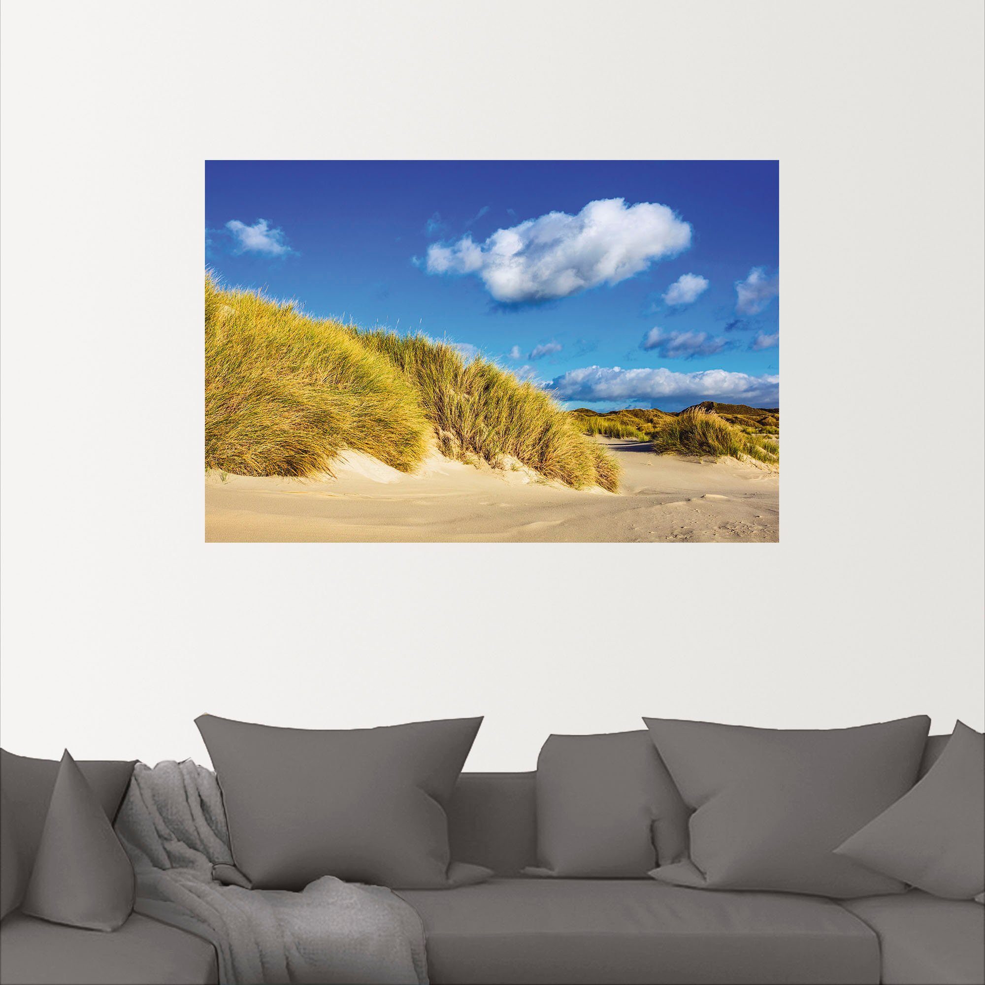 Leinwandbild, Wandaufkleber Alubild, Wandbild St), Insel oder mit (1 Dünen in versch. Poster Artland Amrum, Größen als Landschaft Strandbilder