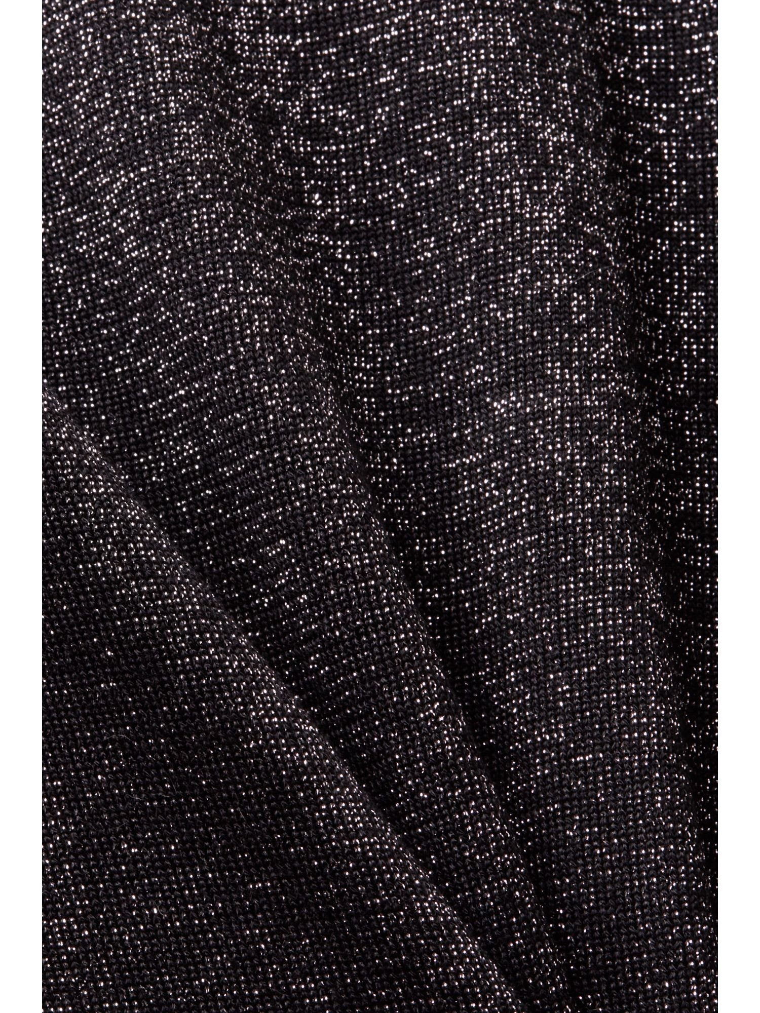 Stehkragen Stehkragenpullover BLACK Glitzer-Pullover Esprit mit