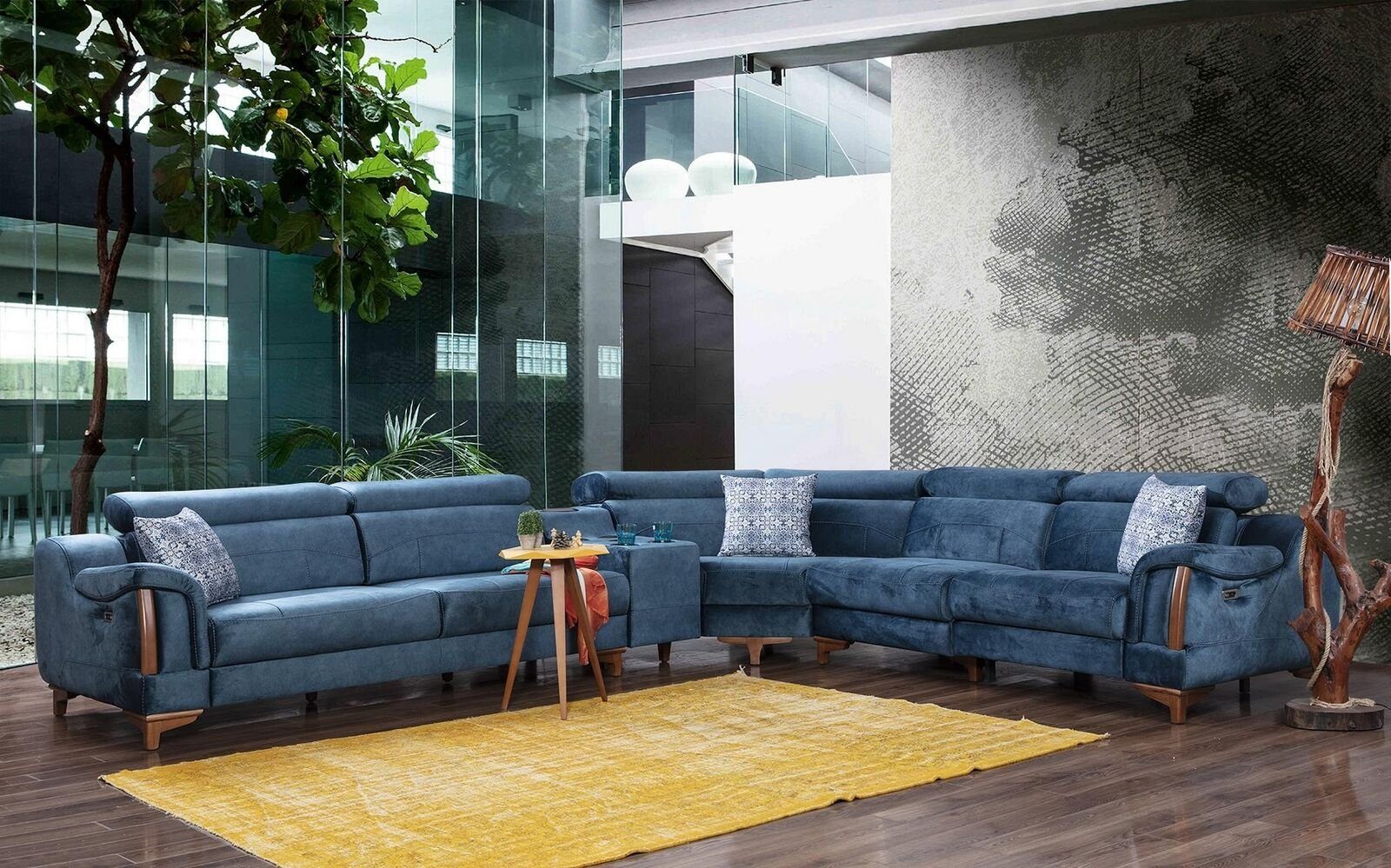 Ecksofa Europa Teile, Möbel Sofa Modern Wohnzimmer in Made Design L-Form Couch Textil, Ecksofa 6 JVmoebel