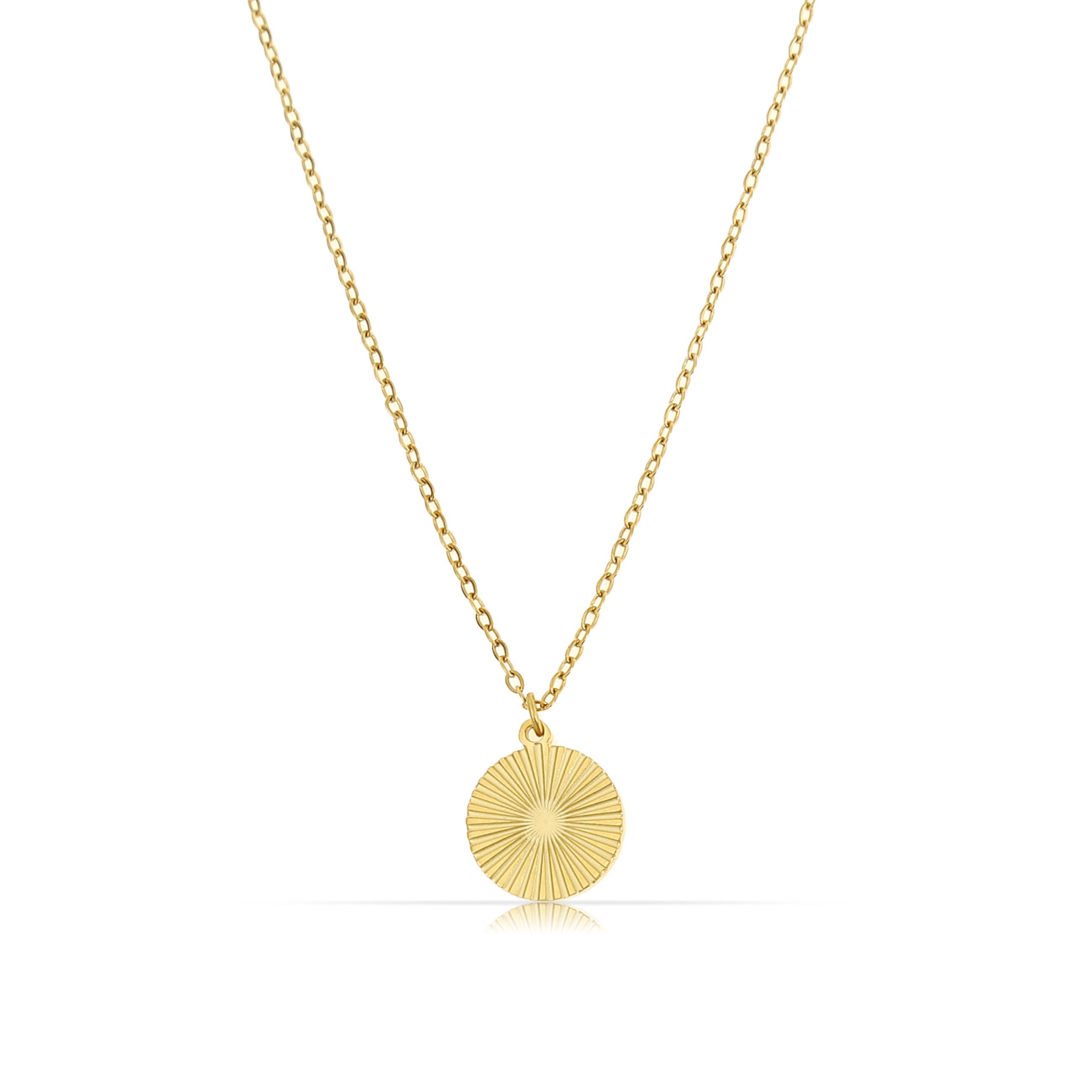 Made by Nami Kette mit Anhänger Edelstahl Damen Gold mit Sonnen Anhänger 40 günstig online kaufen