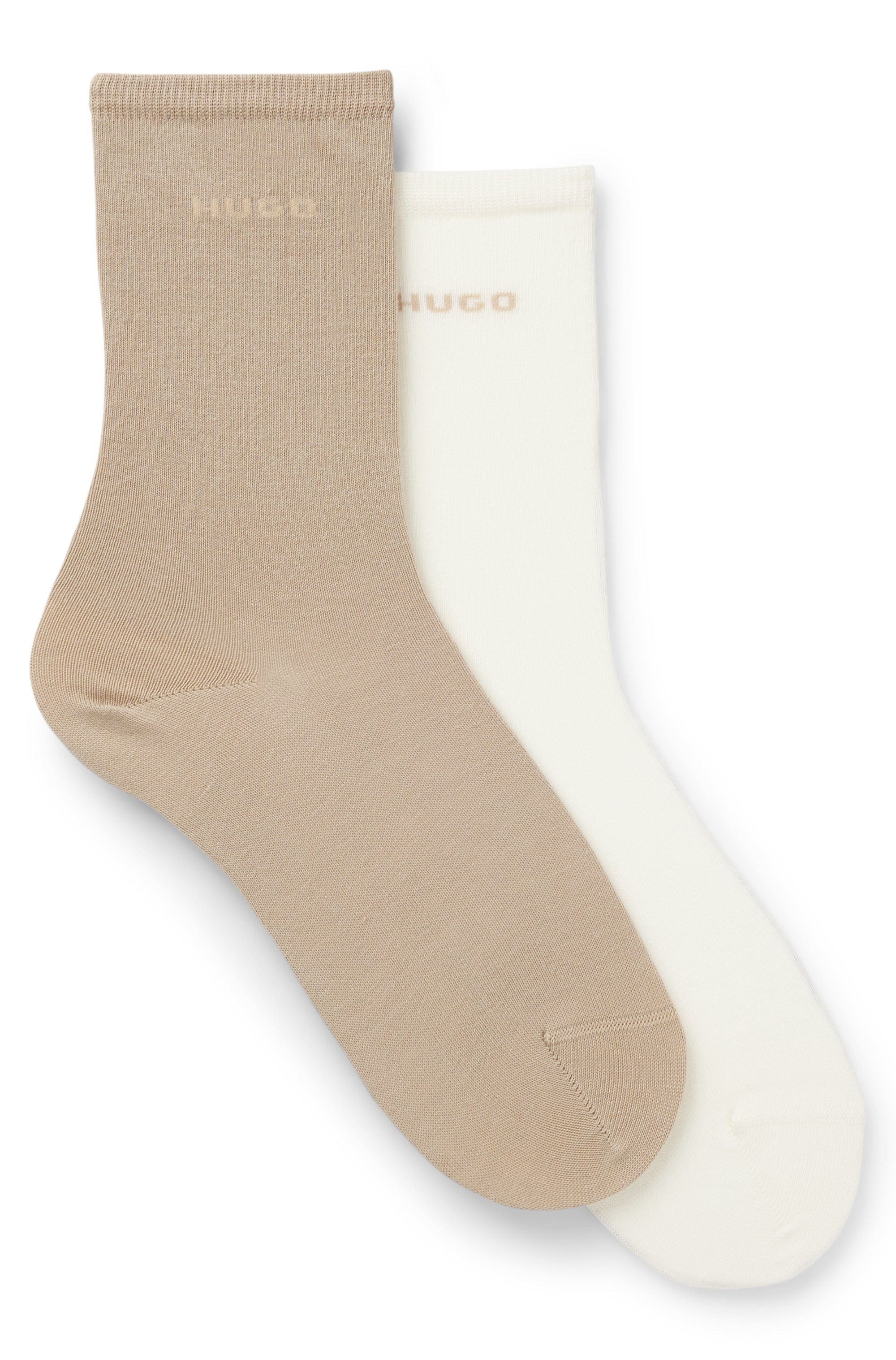 HUGO Socken RS UNI LOGO (2-Paar) mittelhoh, aus Baumwoll-Mix mit Logos