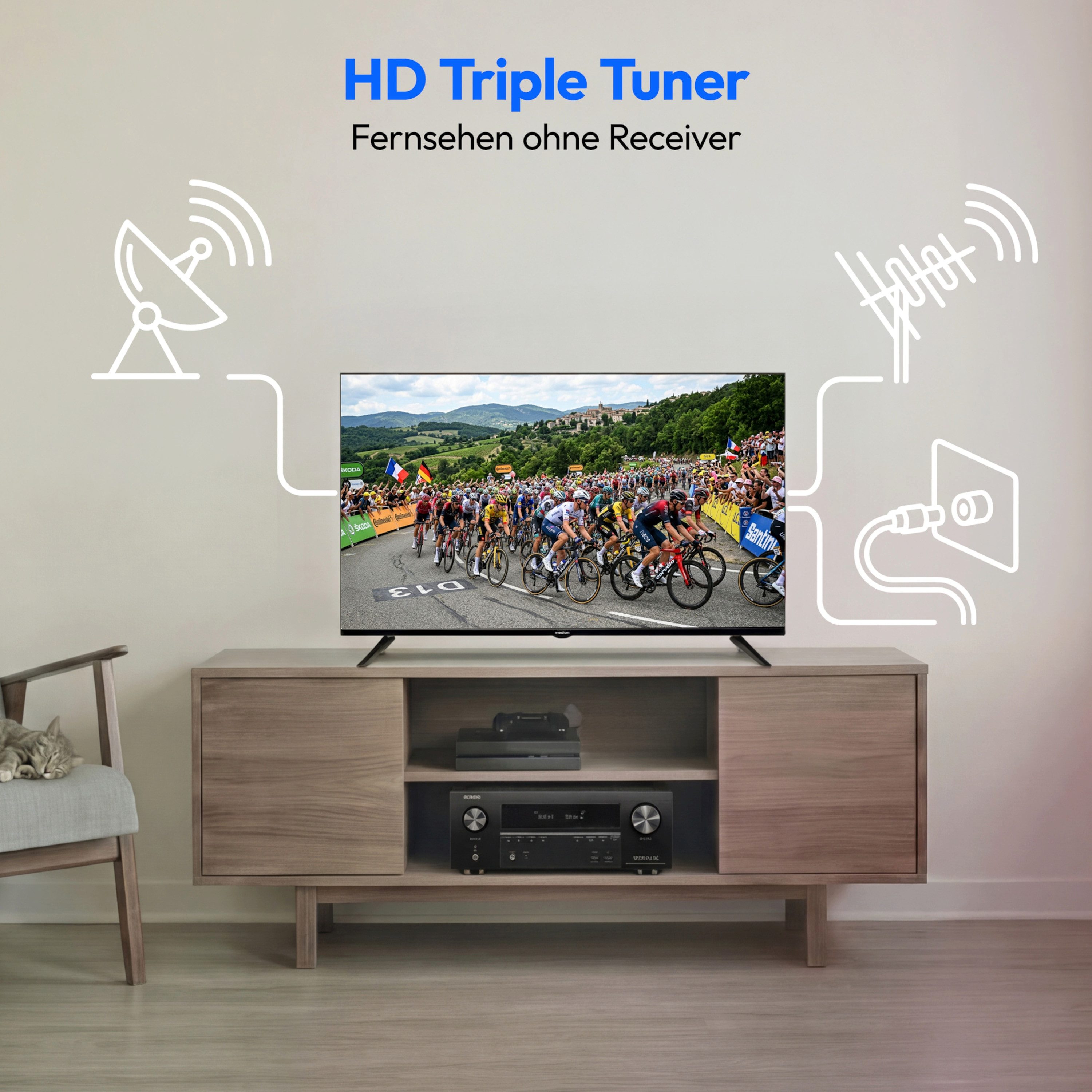 Medion® MD832003 LCD-LED Fernseher (80 cm/32 Zoll, 720p HD Ready, Pay-TV, 60Hz, E8322601)