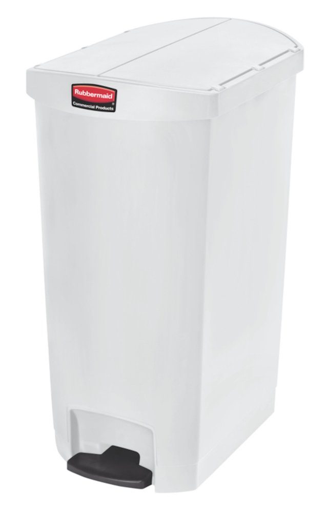 PROREGAL® Mülleimer Slim Jim Step On Container End Step Pedal-Abfalleimer, 90L, Beige Weiß