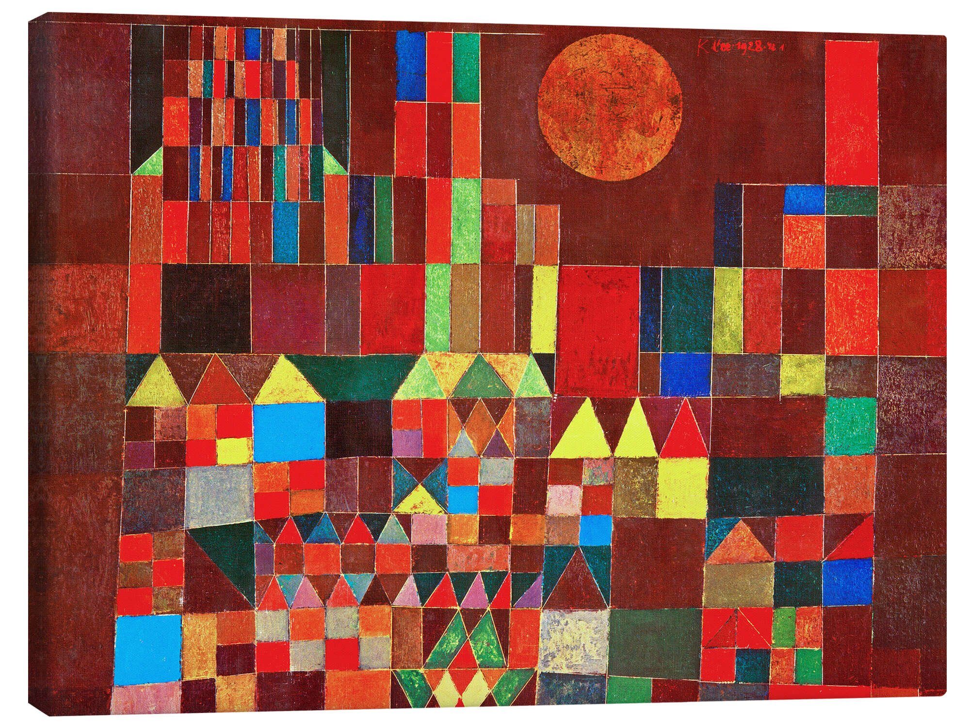 Posterlounge Wandbild Burg und Sonne, Paul Klee, erhältlich als Poster, Leinwandbild, Wandsticker oder Acrylglasbild