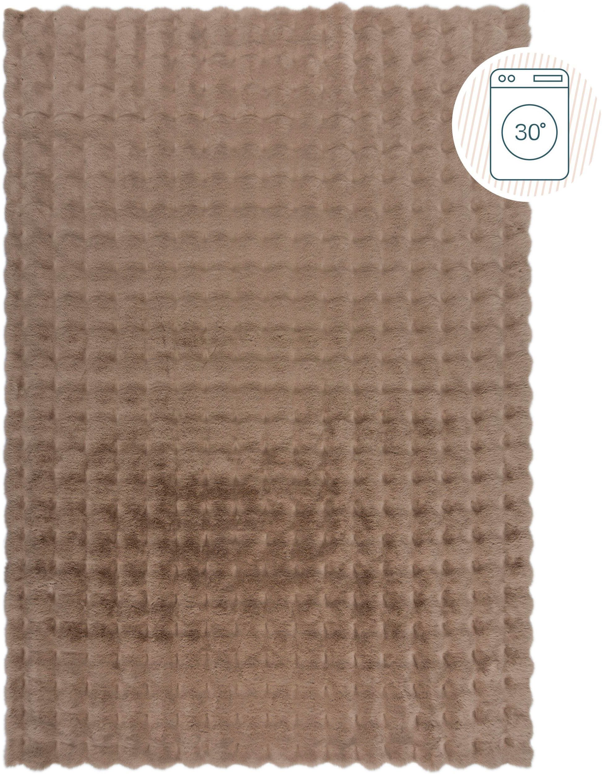 FLAIR RUGS Hochflor-Teppich »Waffle Faux Fur«, rechteckig, 35 mm Höhe, Waff günstig online kaufen