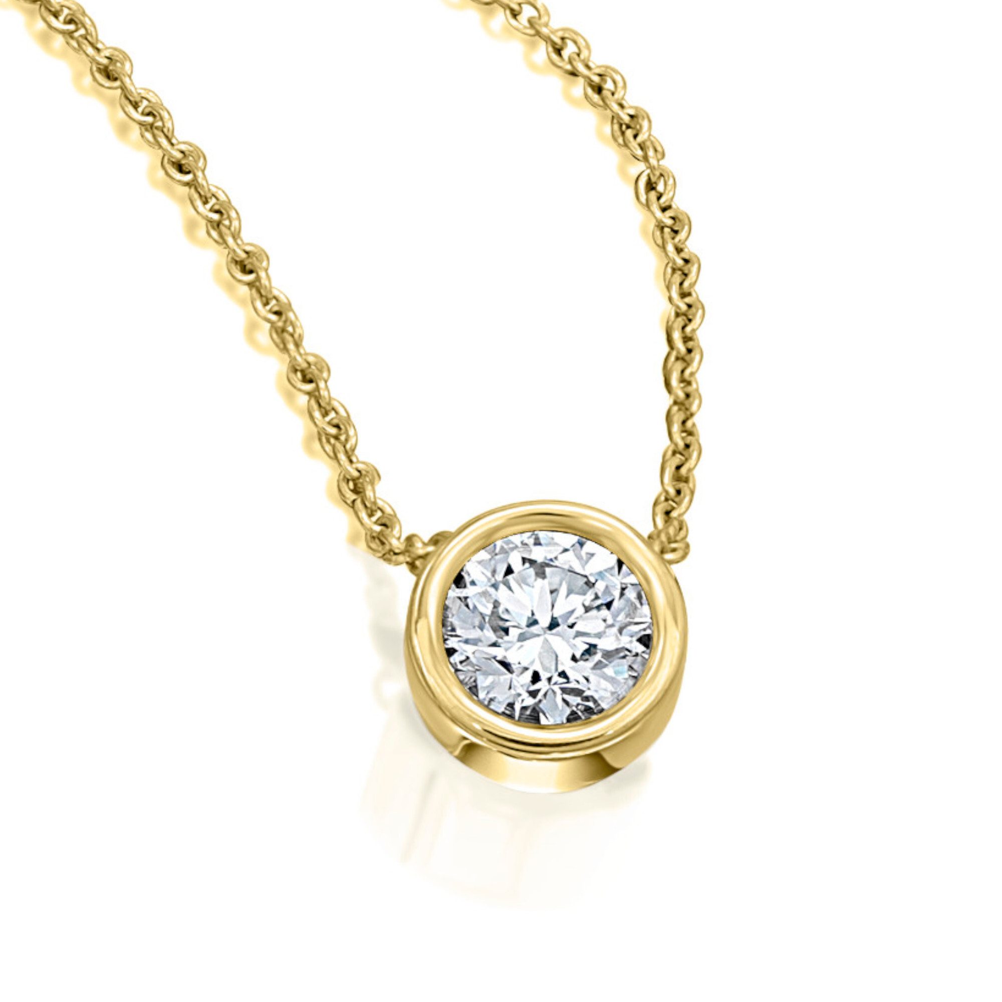 Goldkette 0.1 ct Diamant Brillant Halskette aus 585