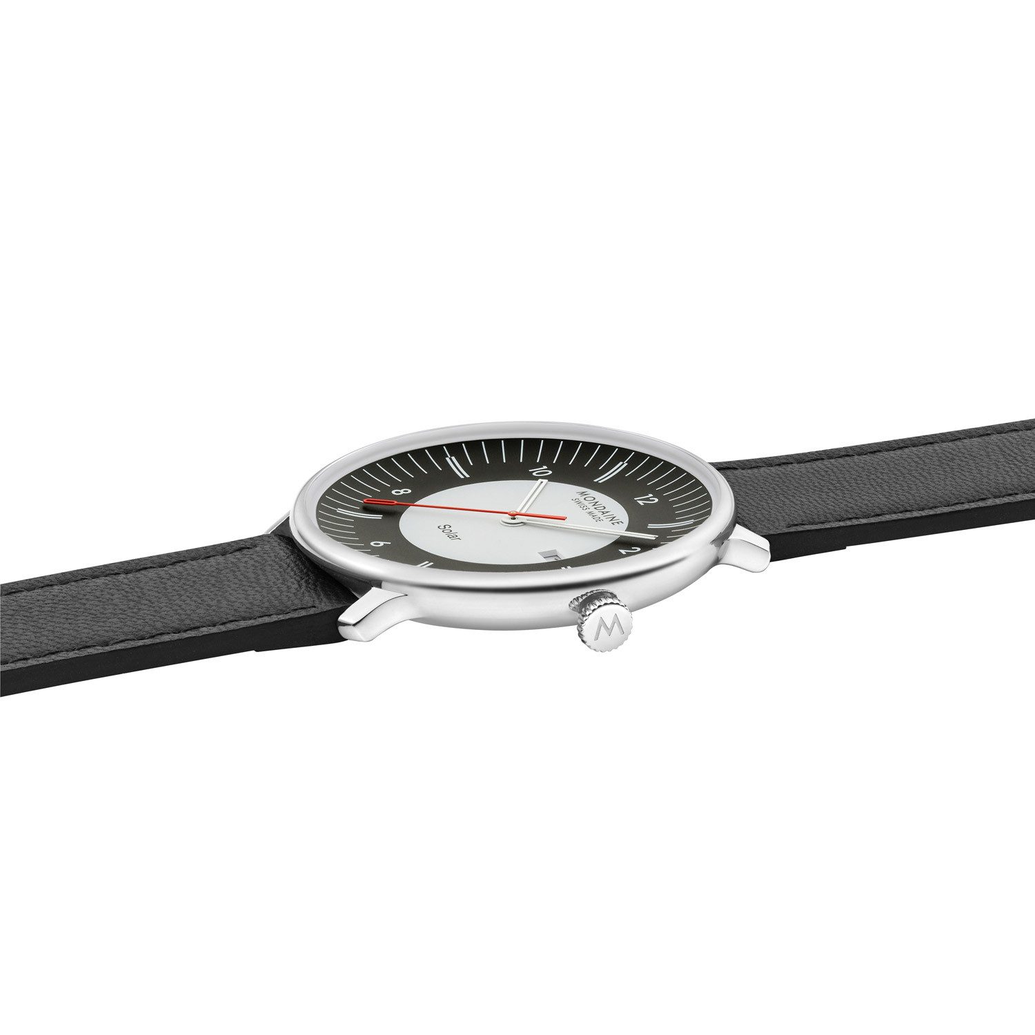 MONDAINE Solaruhr MLE-41920-LBV, MLE.41920.LBV Unisex Doppio Solar Schwarz 41 mm