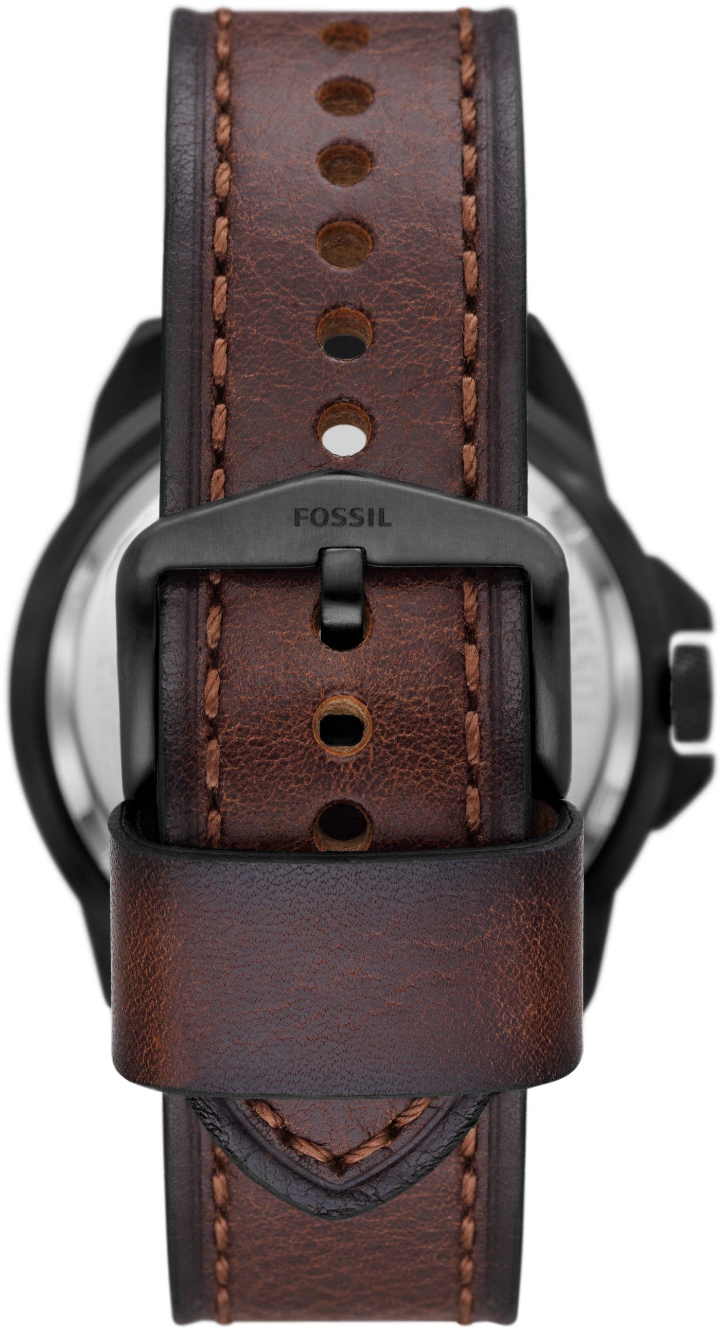 Fossil Automatikuhr BRONSON ME3219, Armbanduhr, Herrenuhr, mechanische Uhr, Lederarmband