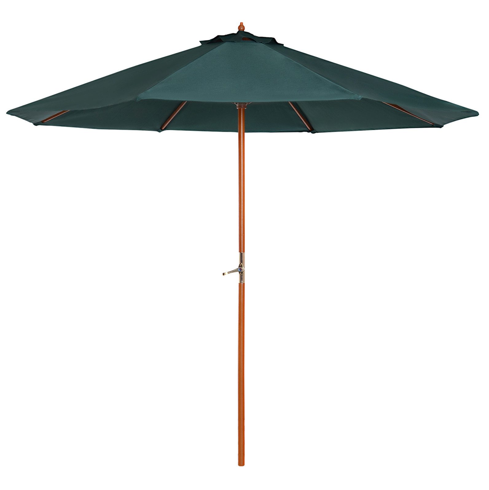 REDOM Sonnenschirm Zeitloser Balkonschirm aus Holz für Terrasse und Außenbereich, LxB: 270x270 cm, Packung, Gartenschirm Holz 2,5m rund Dunkelgrün Sonnenschutz Balkon Garten