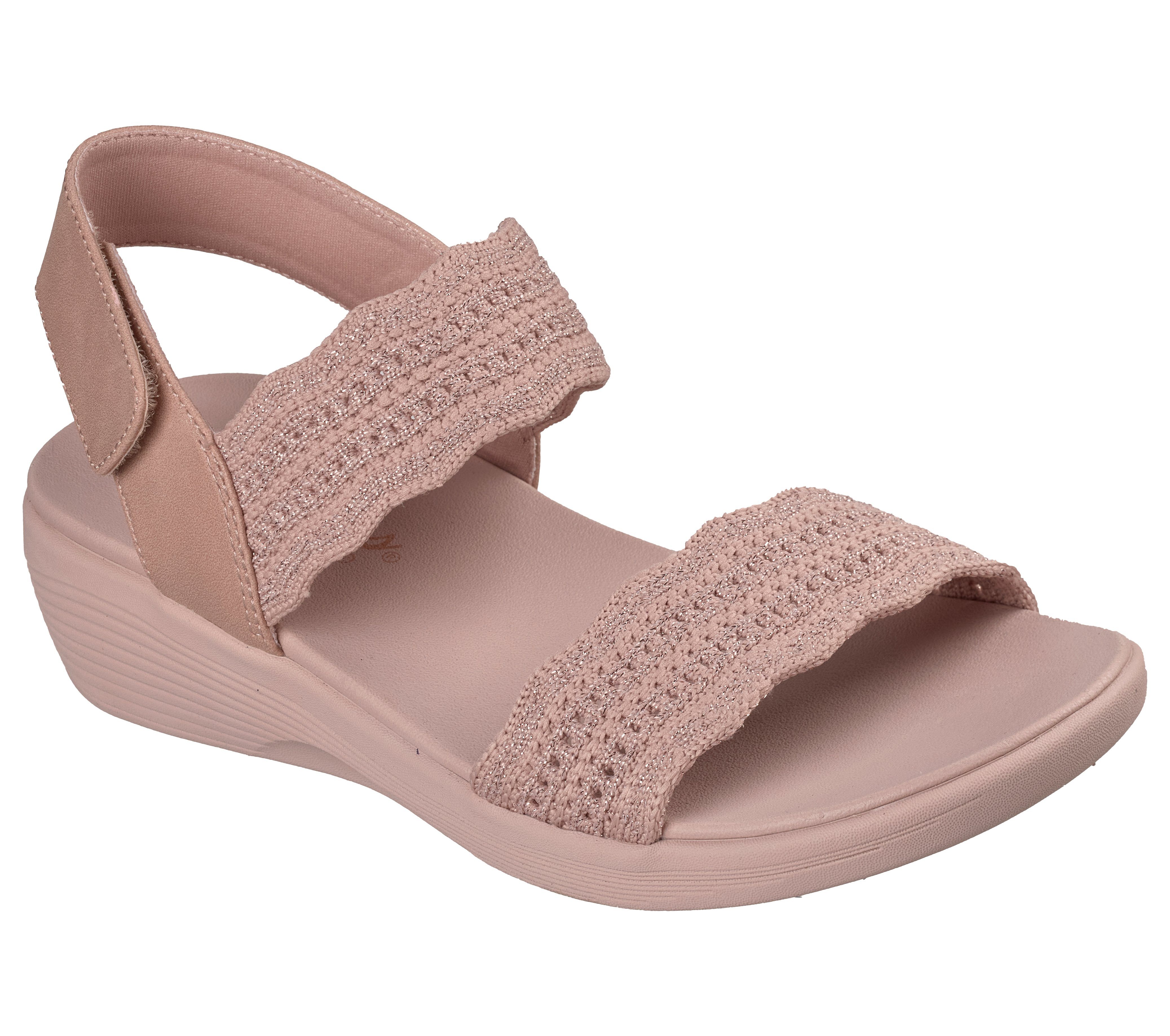 Skechers ARYA Sandale Sommerschuh, Keilsandalette mit komfortablem Luxe Foam