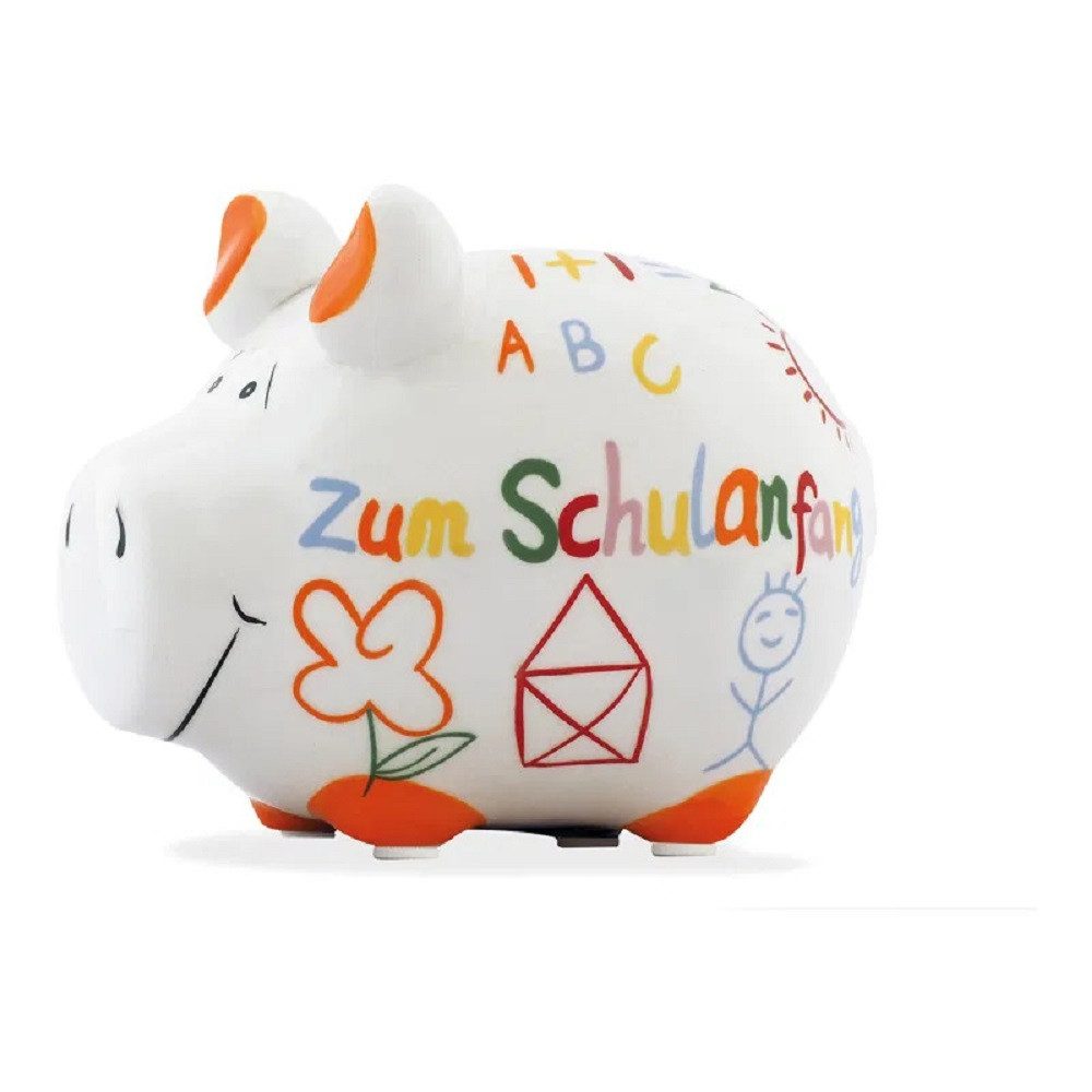 Wurm Spardose Sparschwein 'Zum Schulanfang' Keramik Bunt (B/H/T) 12,5x9x9cm