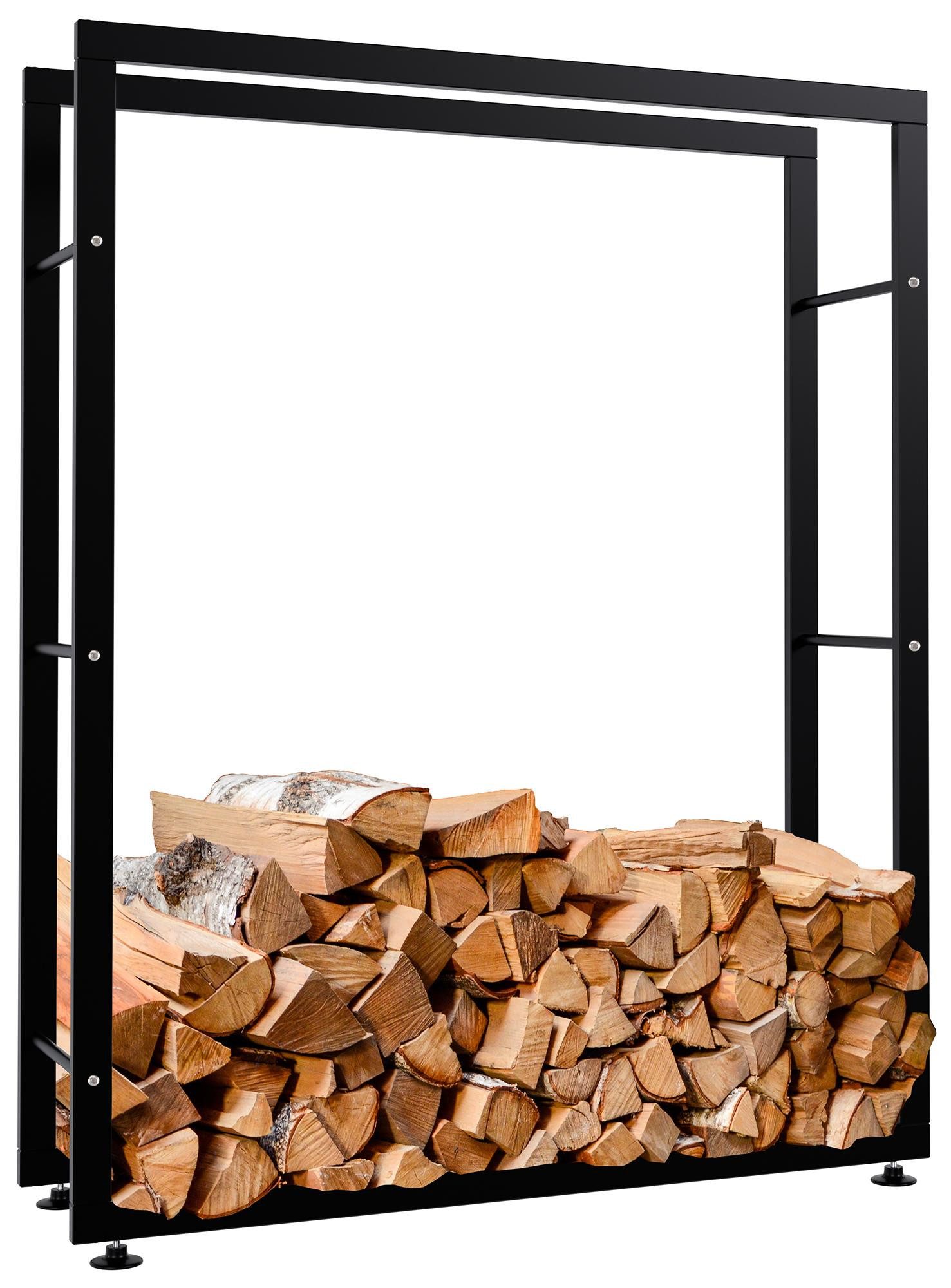 furnicato Kaminholzregal Kaminholzständer Keri V2 125x100x25 cm schwarz, BxTxH:100x25x125 cm, (1-St)