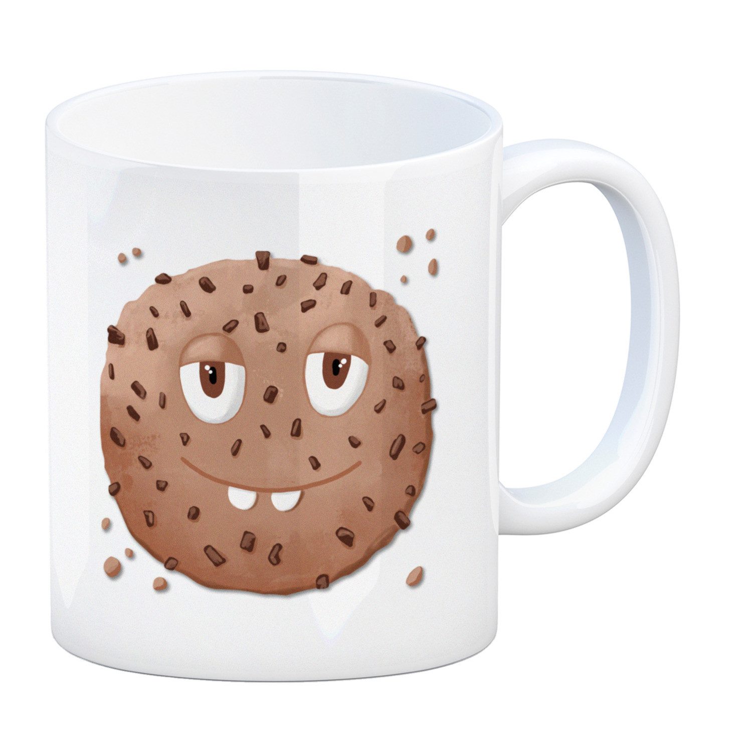 Tasse Keep calm and eat cookies Kaffeetasse mit lustigem Keks