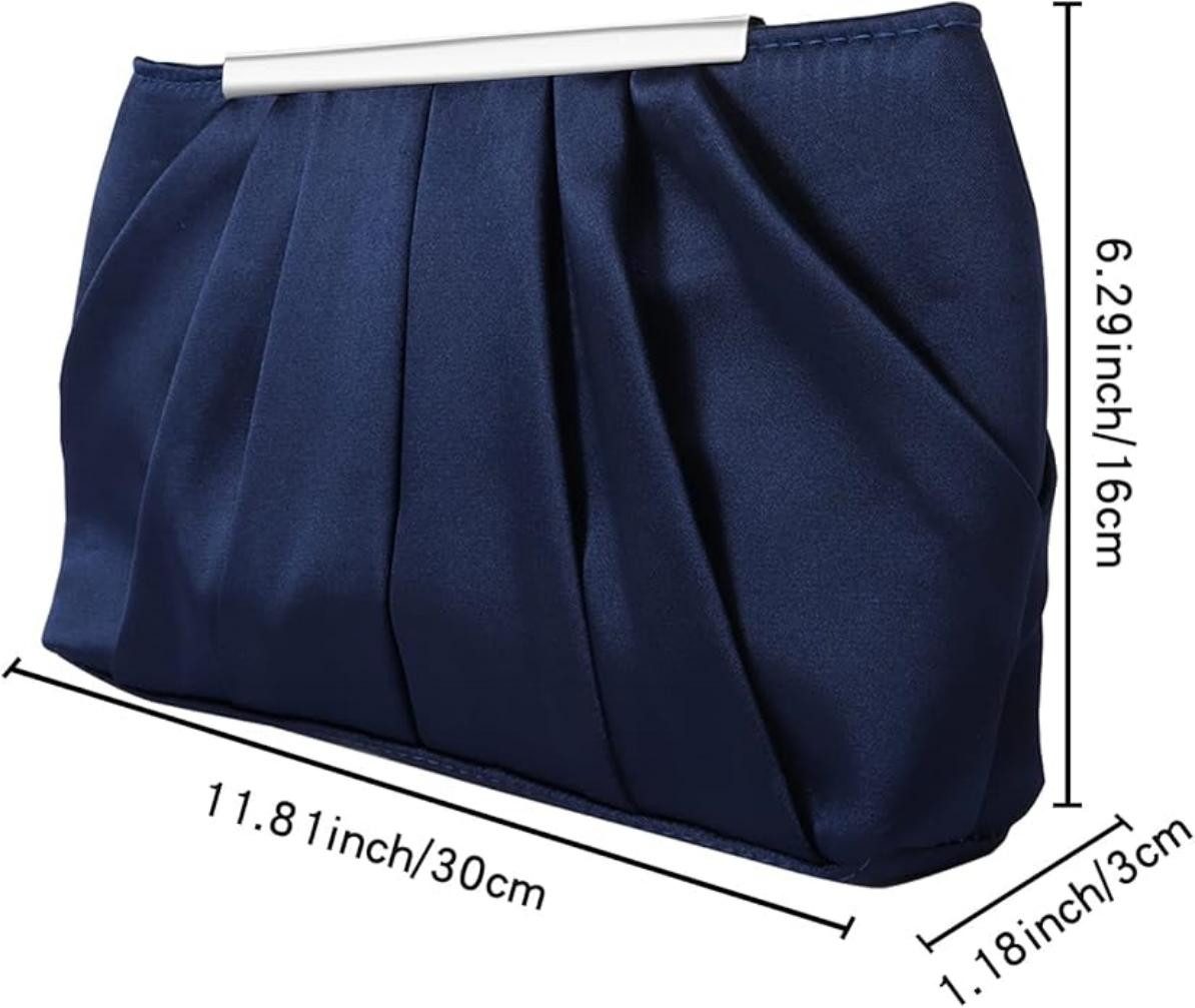 Coonoor Abendtasche Damen Satin Abendtasche Elegante Satin Plissee Abend Clutch – Bild 5 von 5