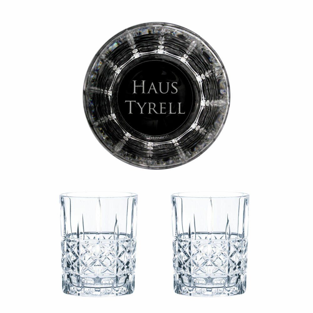 Nachtmann Whiskyglas Game of Thrones Whiskygläser Set Haus Tyrell, 2-tlg., Kristallglas, lasergraviert