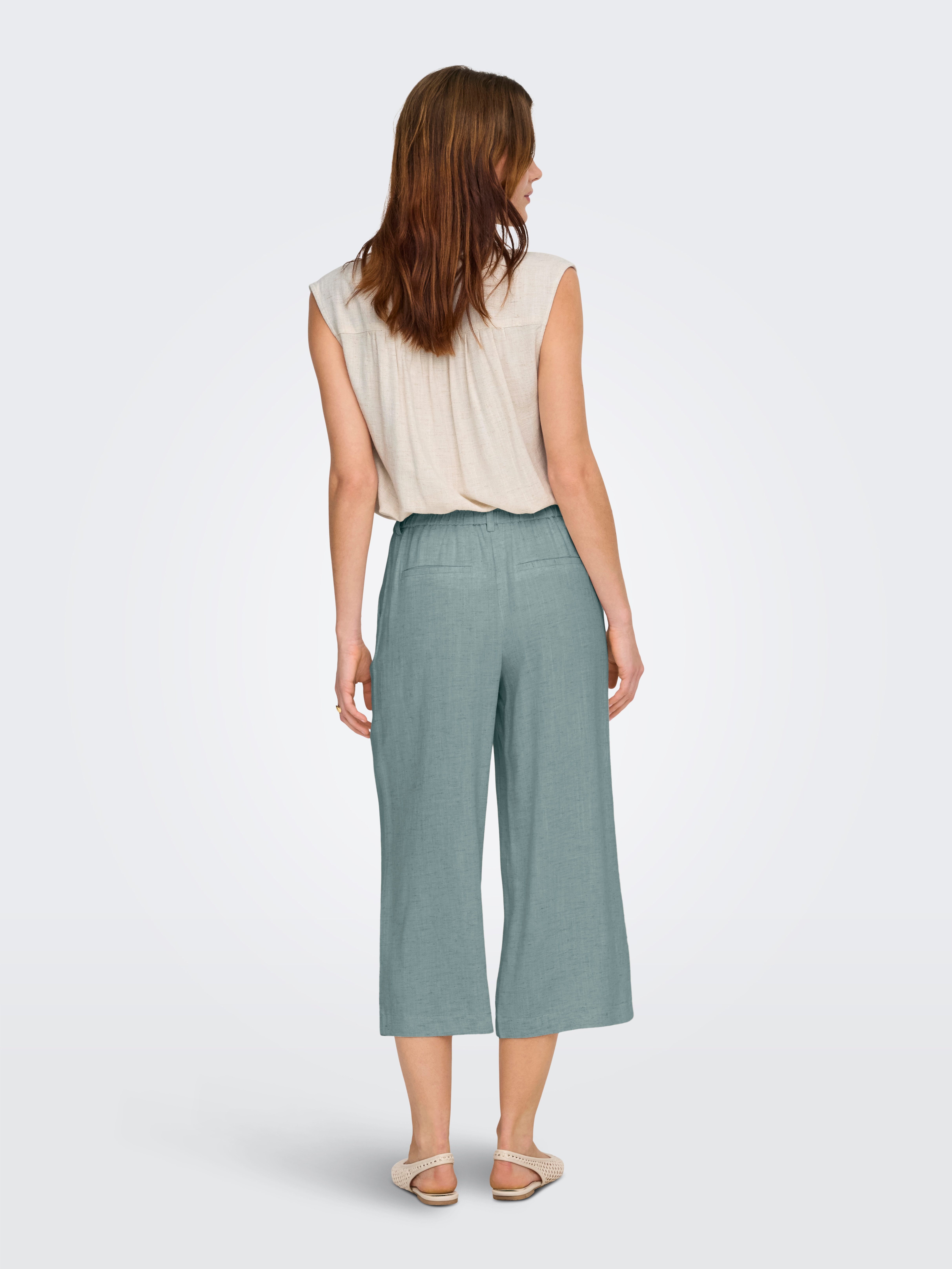 ONLY Culotte ONLSIESTA HW LIN BL CLEAN CULOT PNT NOOS mit Leinen