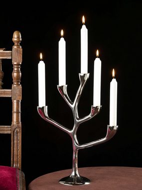 Aubaho Kerzenständer Kerzenleuchter 36cm Kerzenständer vernickelt Leuchter candlestick antik Stil